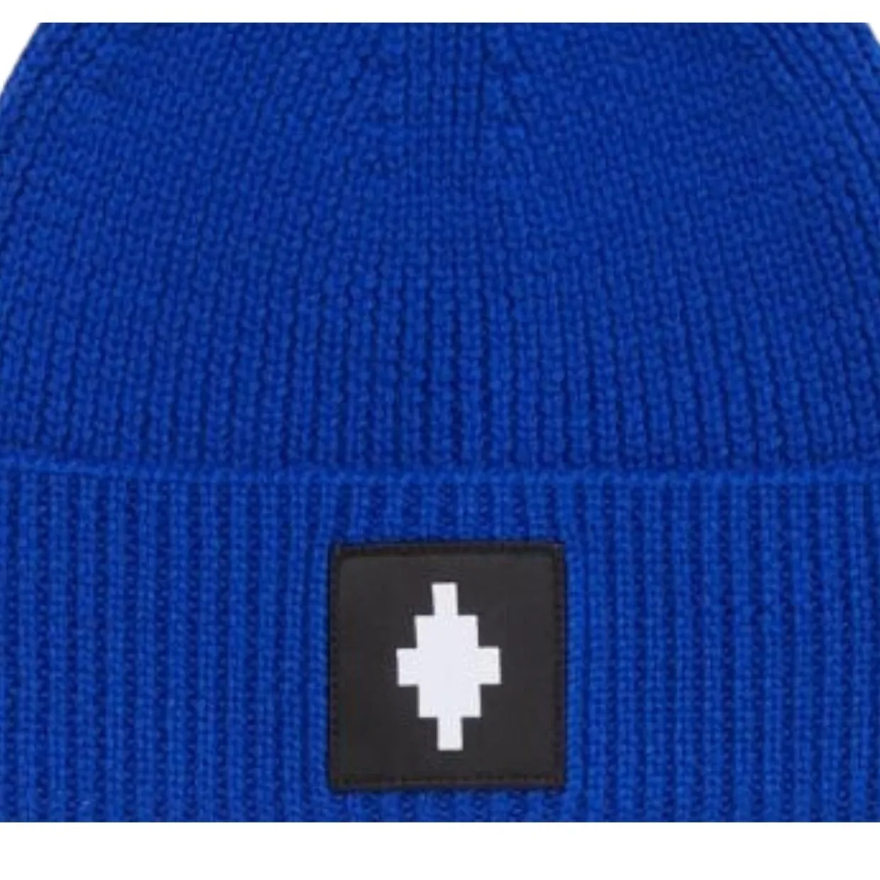 Marcelo Burlon Cross Logo Patch Blue Beanie