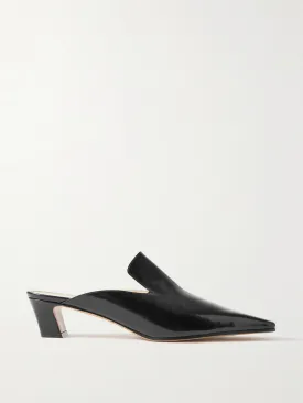 Marfa glossed-leather mules