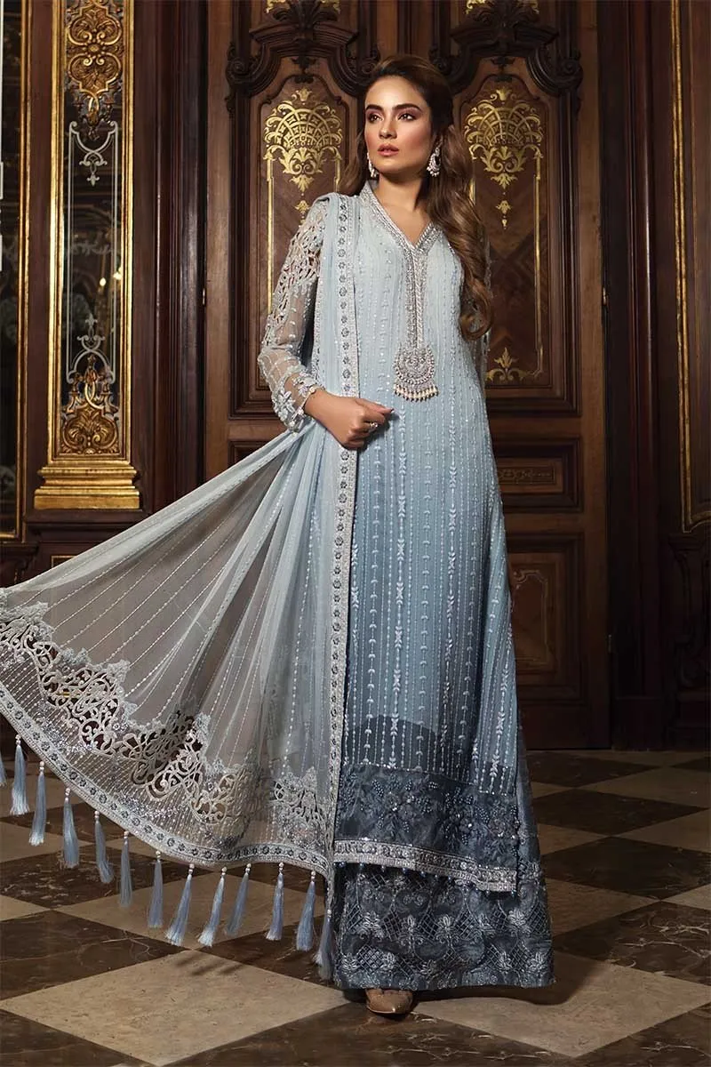 MARIA.B. Mbroidered Wedding Edition 2018 – Powder Blue (BD-1507)