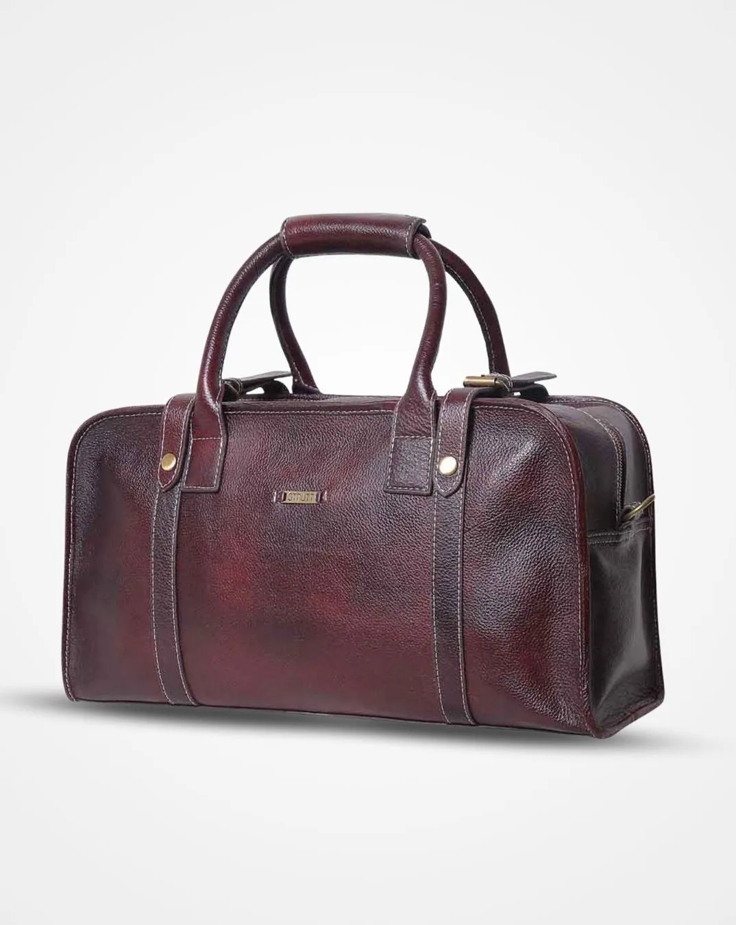 Marin - The Maroon Leather Travel Duffle - Luggage Bag