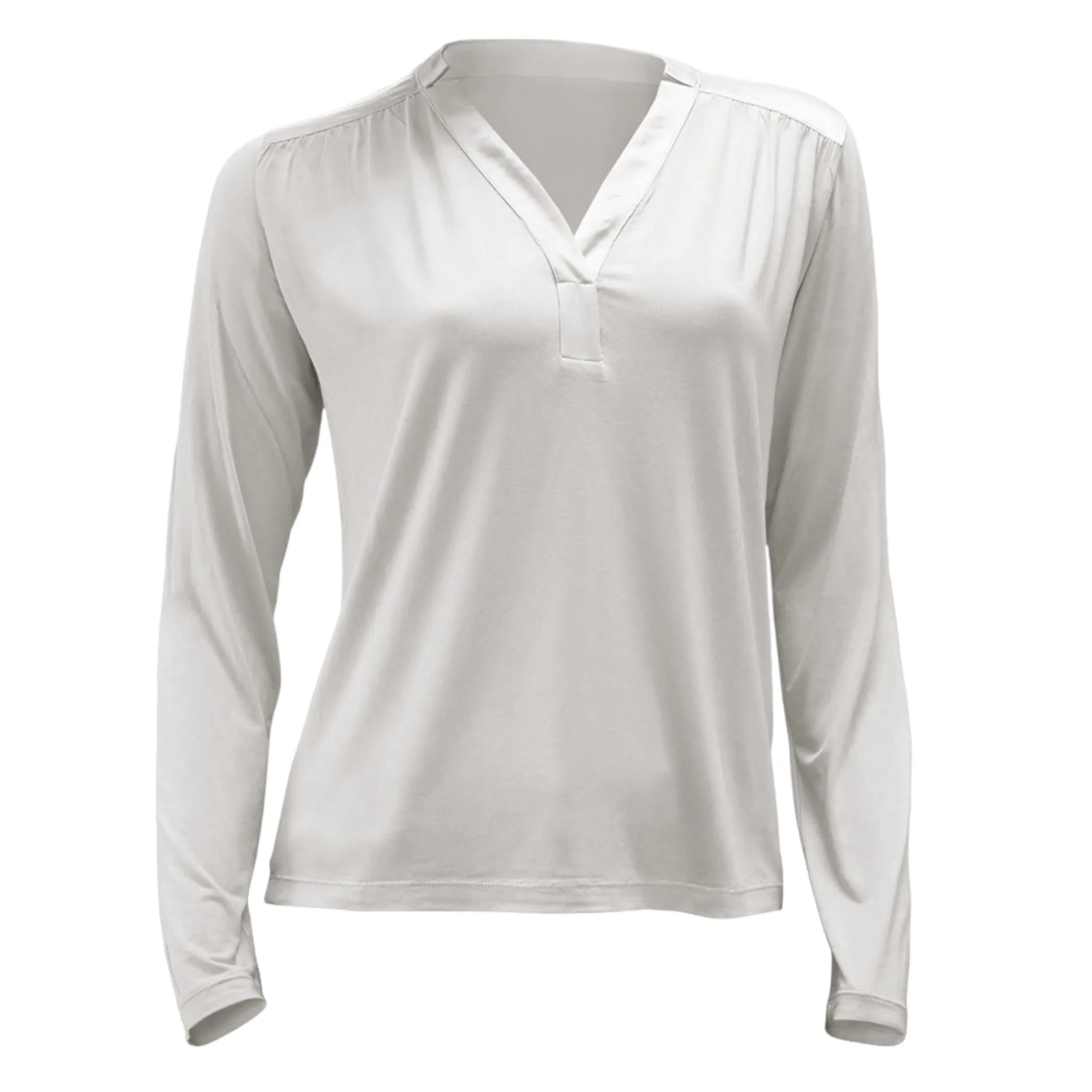 Marina V Open Neck Blouse Ivory