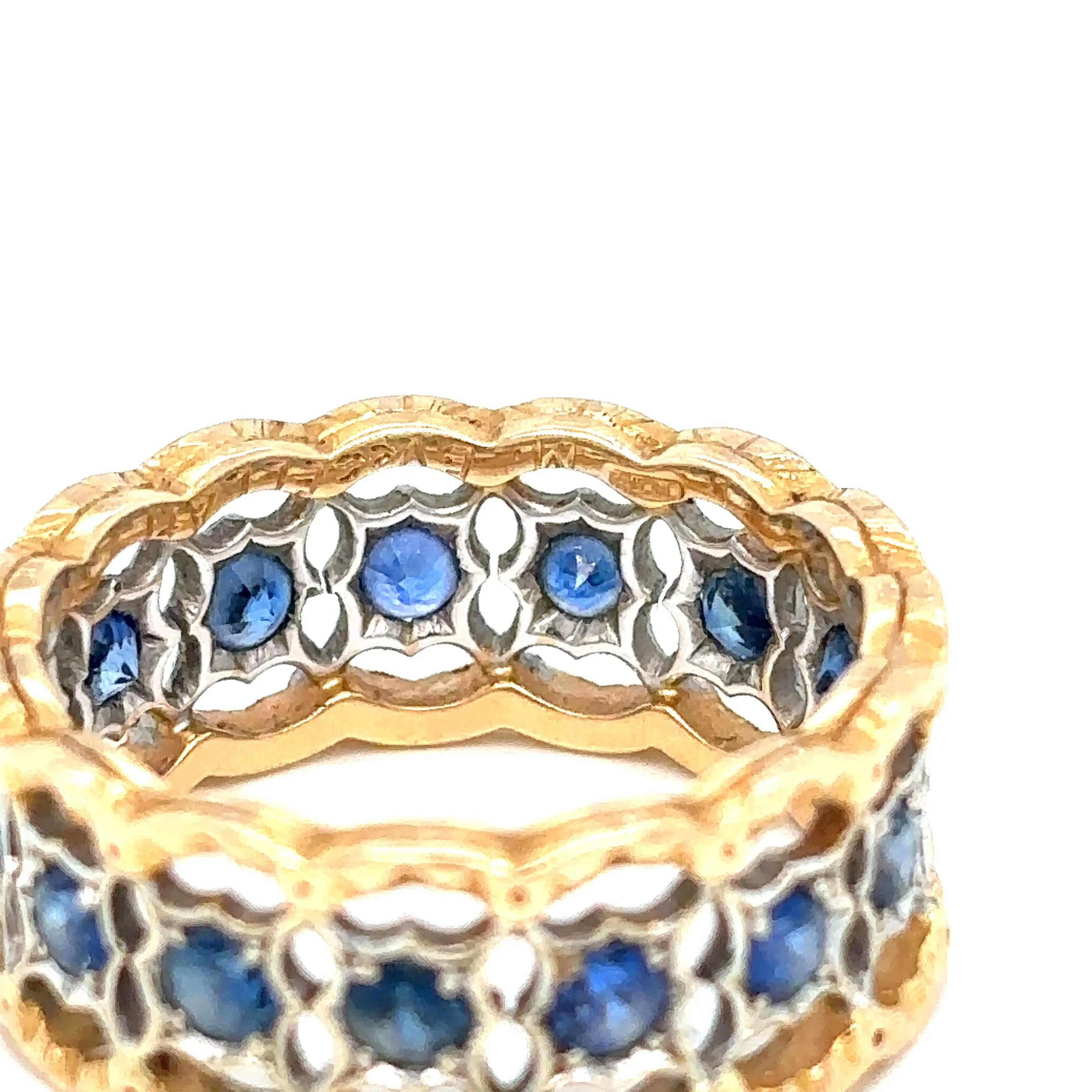 Mario Buccellati Rombi Eternelle Sapphire Gold Band Ring