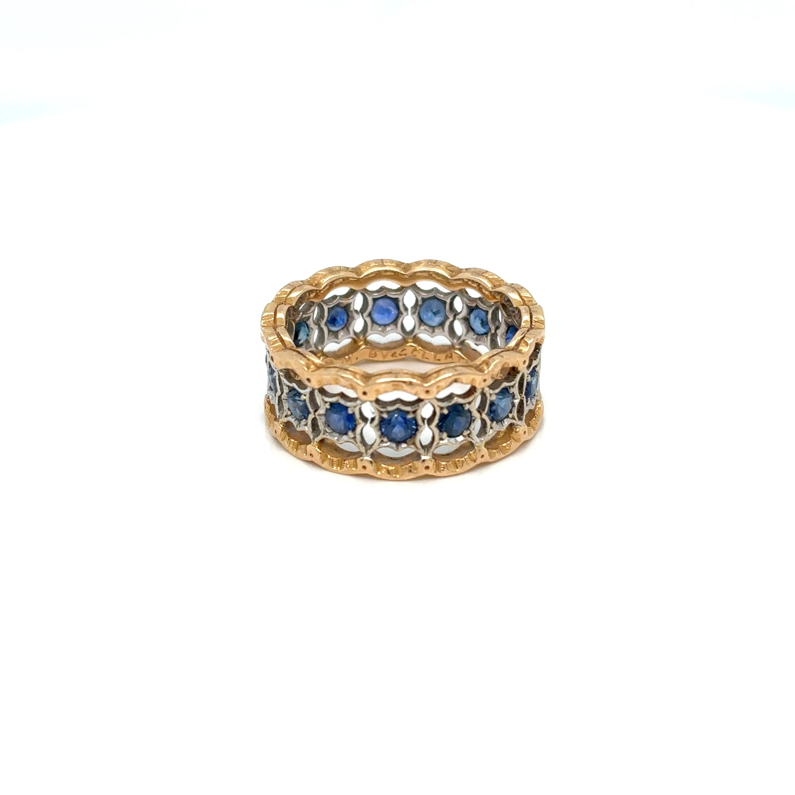 Mario Buccellati Rombi Eternelle Sapphire Gold Band Ring