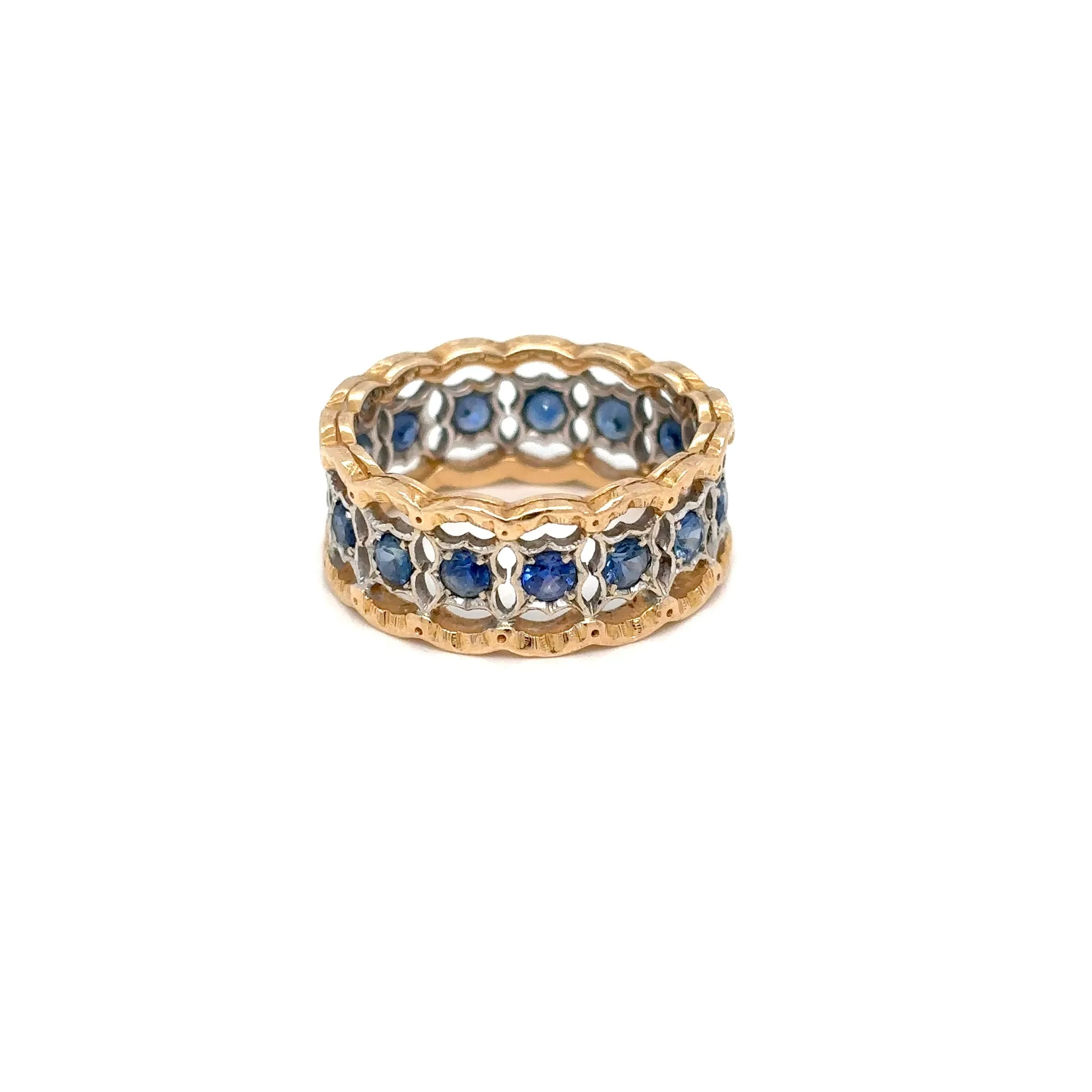 Mario Buccellati Rombi Eternelle Sapphire Gold Band Ring