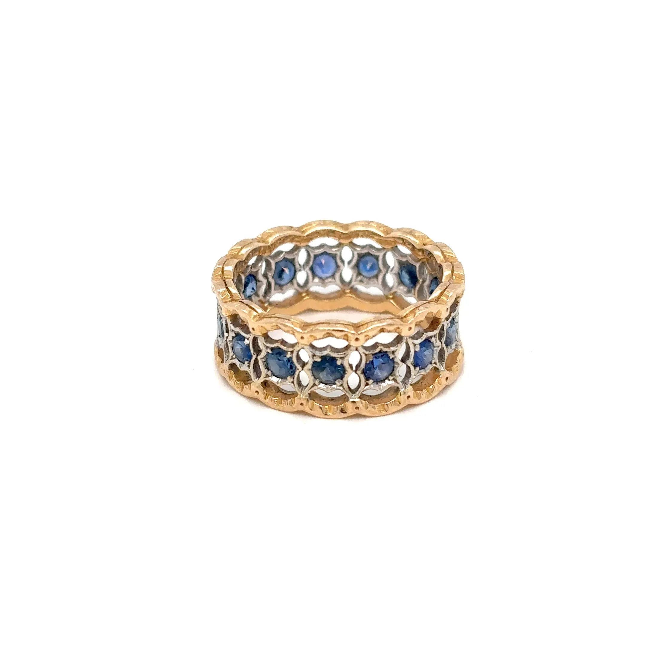 Mario Buccellati Rombi Eternelle Sapphire Gold Band Ring