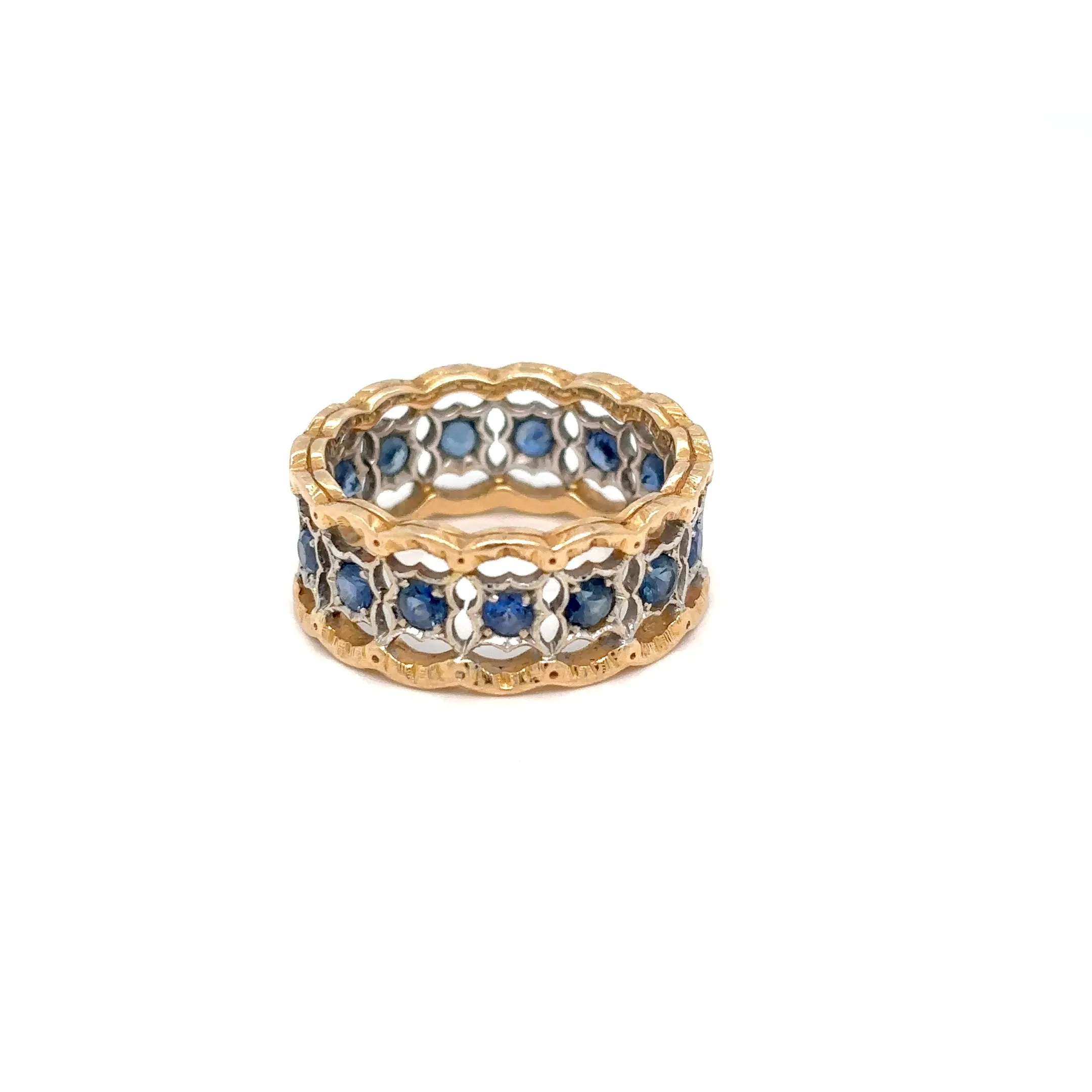 Mario Buccellati Rombi Eternelle Sapphire Gold Band Ring