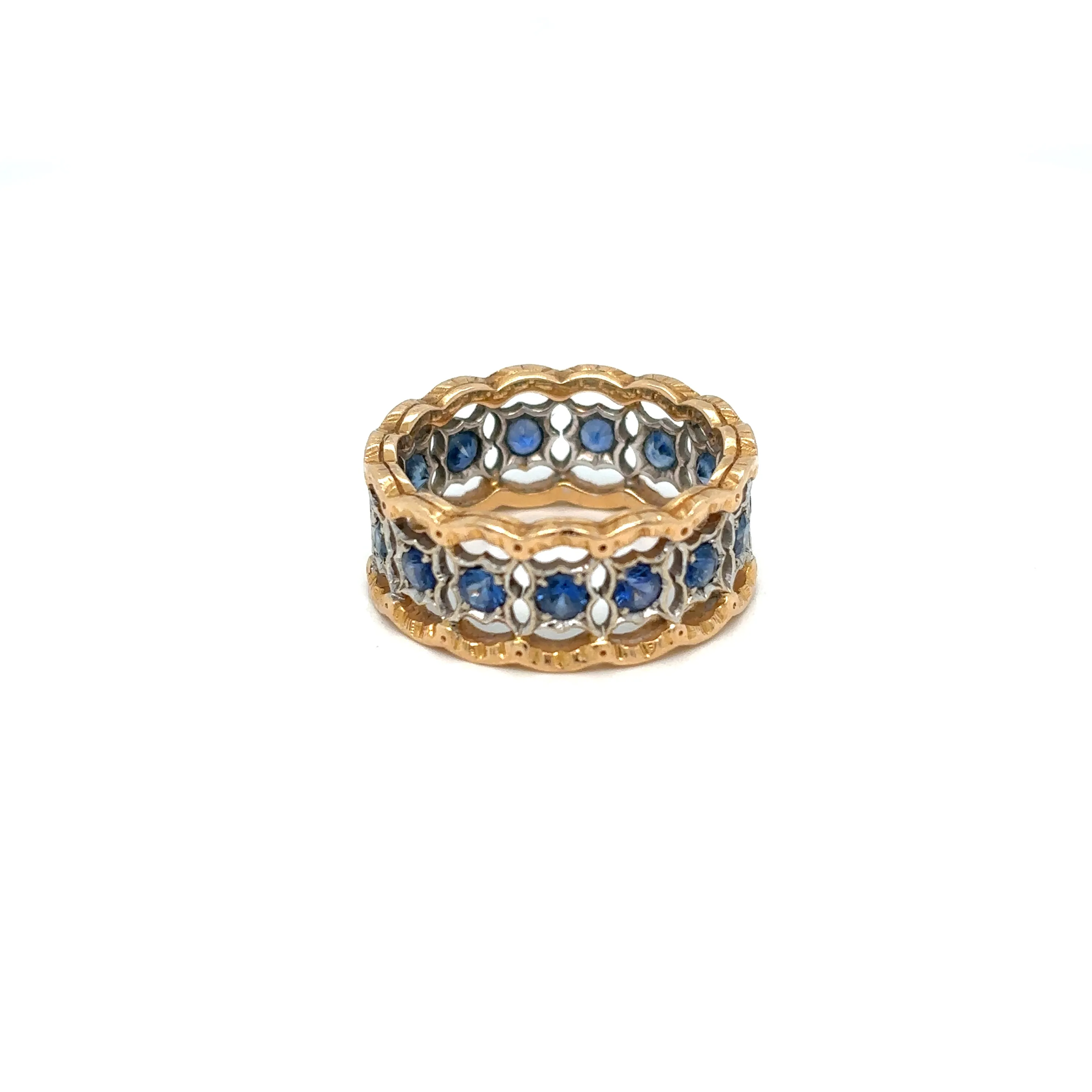 Mario Buccellati Rombi Eternelle Sapphire Gold Band Ring