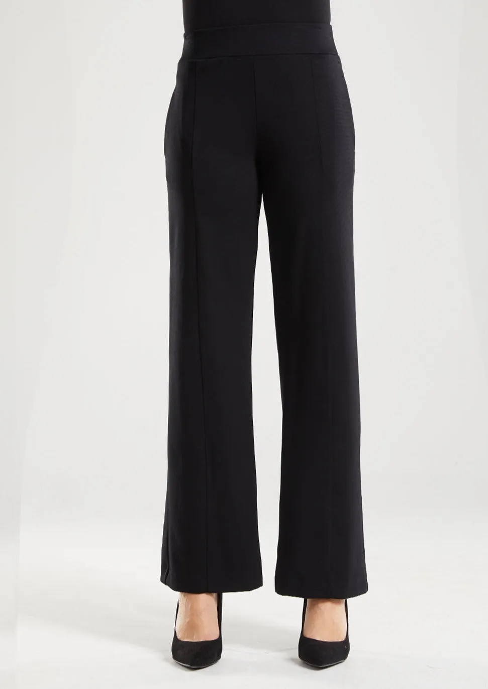 Marist ponte wide leg pant in Black