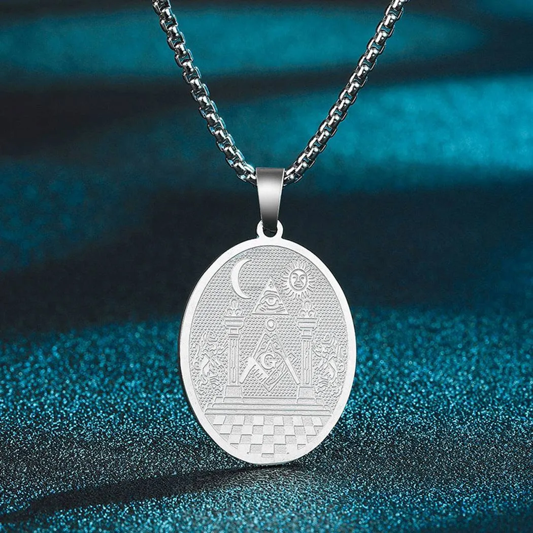 Master Mason Blue Lodge Necklace - Boaz And Jachin Pillars