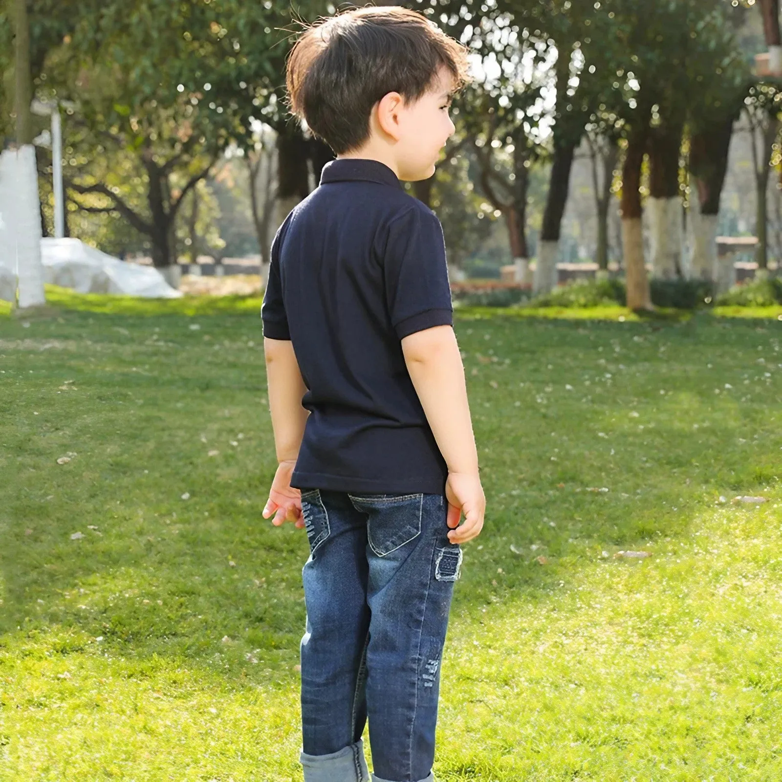 Matching Family Outfits Floral Print Dress Blue Denim Family Sets