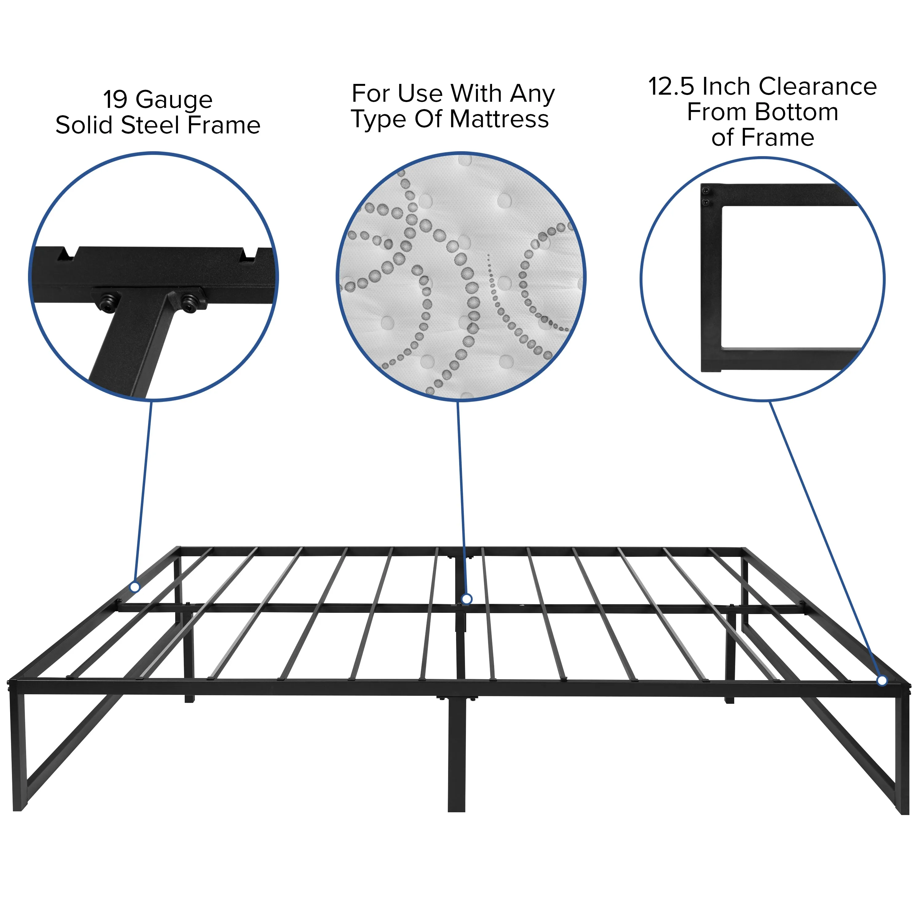 Mattress, Frame & Topper Set XU-BD10-12PSM2M35-Q-GG