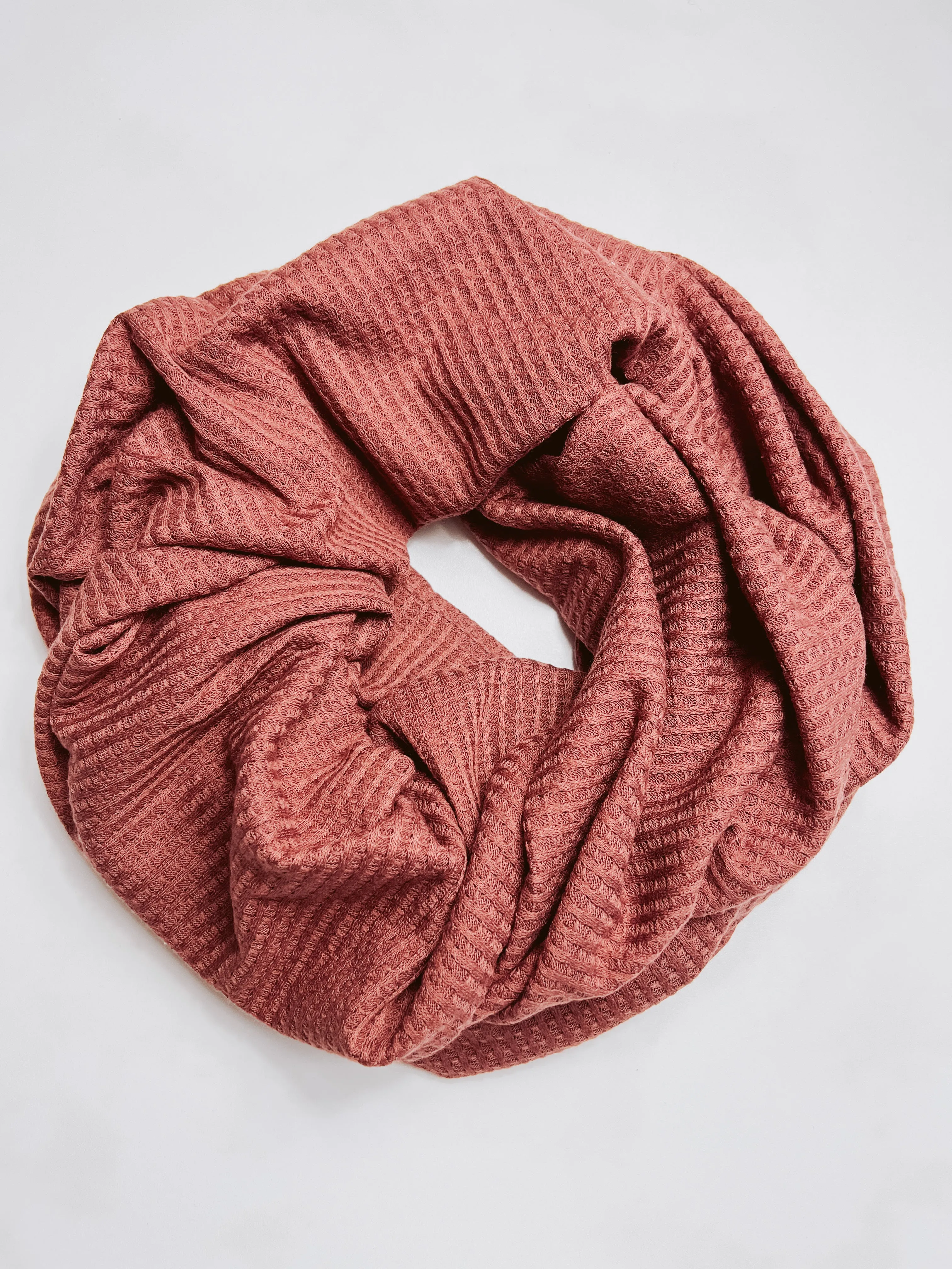 Mauve Waffle Infinity Scarf