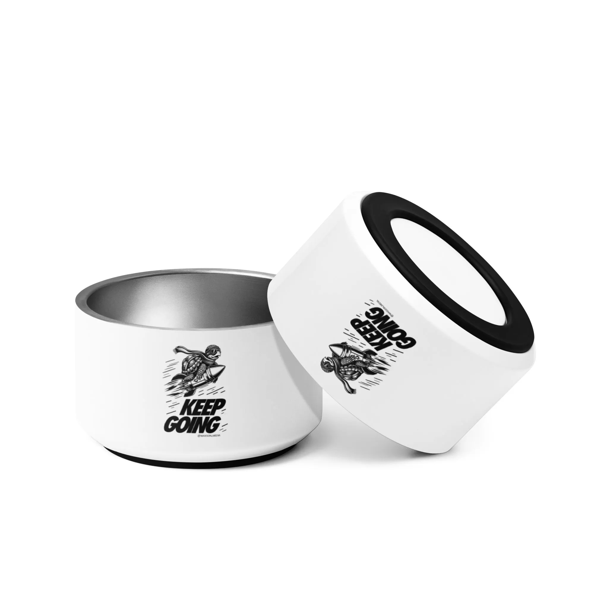 Maxson Media - "Keep Going" Stainless Steel Pet Bowl with Rubber Base