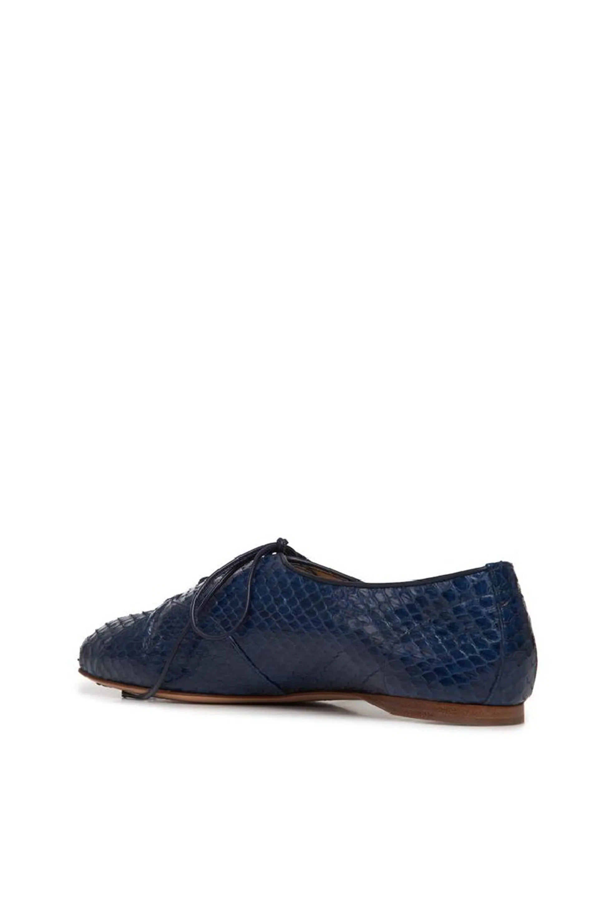 Maya Flat Shoe in Cobalt Snakeskin