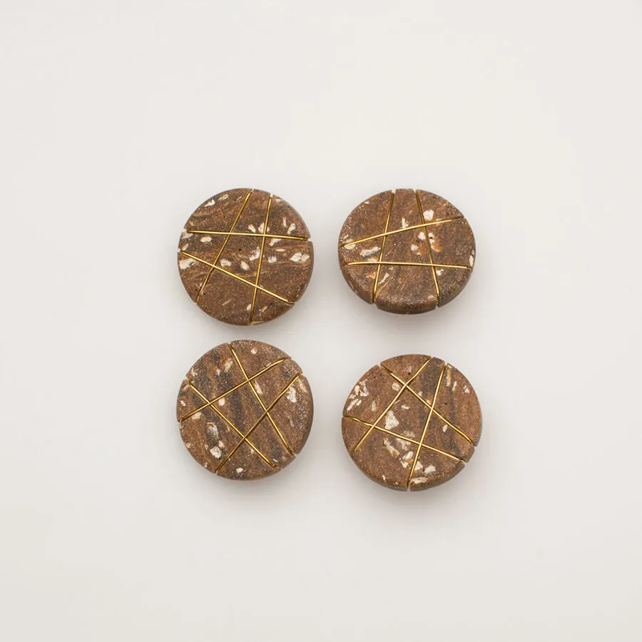 Medium Brown Stone Effect Button