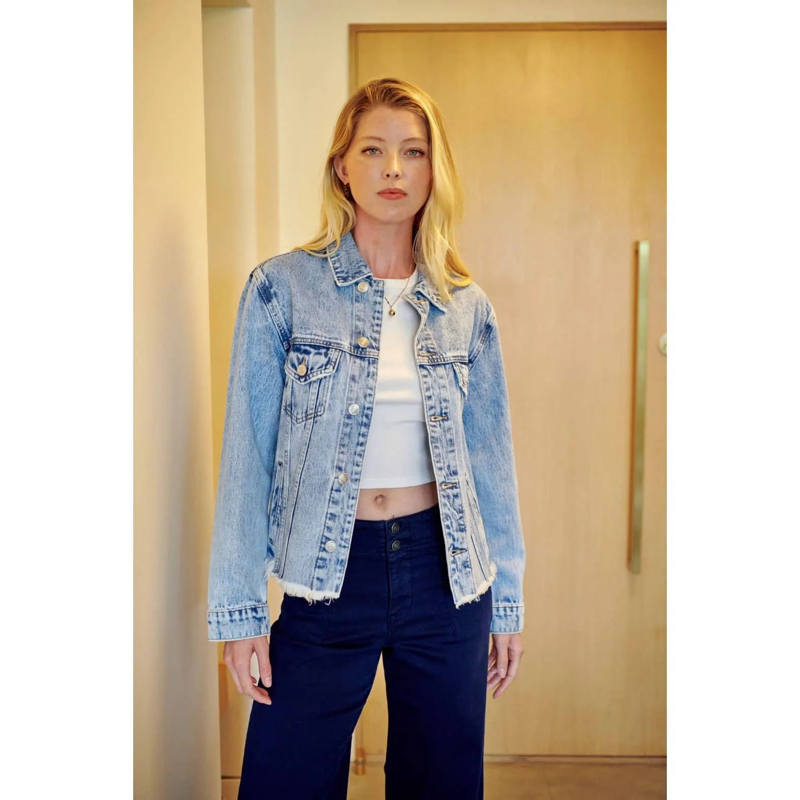 Medium Wash Oversized Denim Jacket