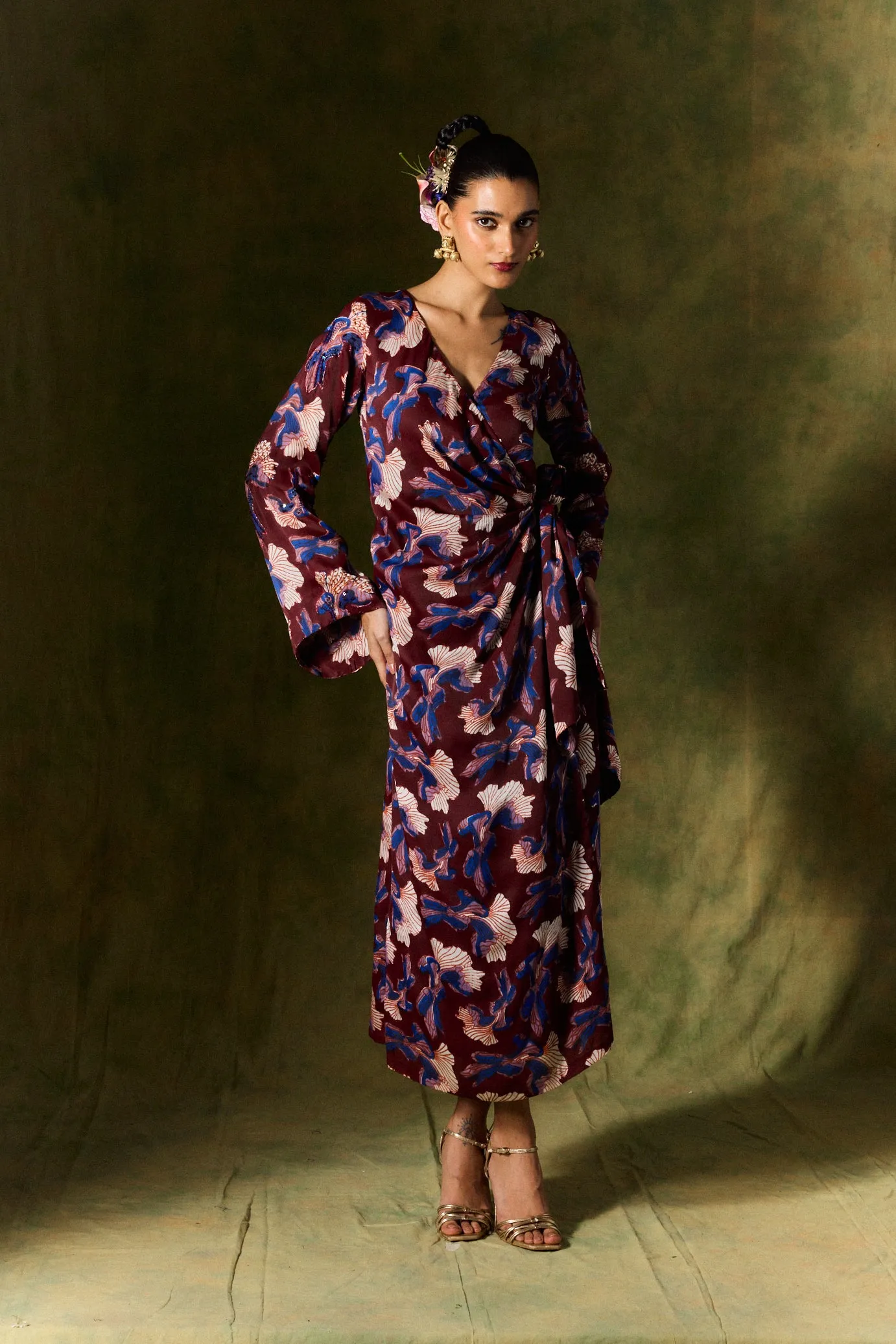 MEHER SILK WRAP DRESS