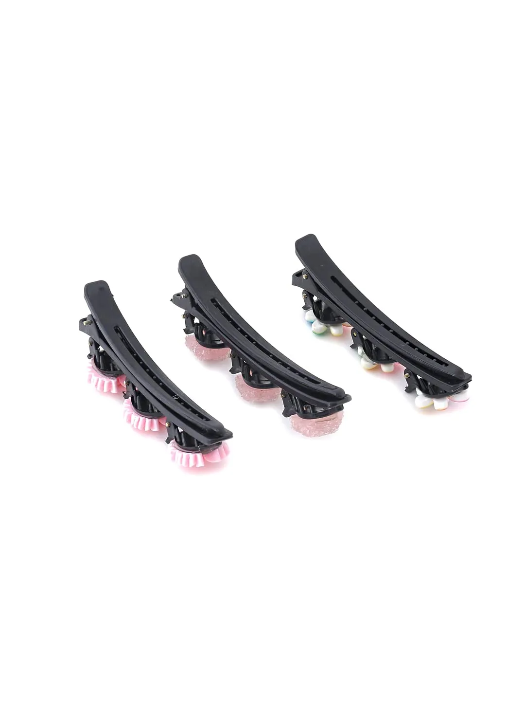 Melbees by Yellow Chimes Hair Clips for Girls 3 Pcs Hairclip Cute Floral Charms Hair Clips for Girls Alligator Hair Clip for Kids and Girls Hair Accessories.