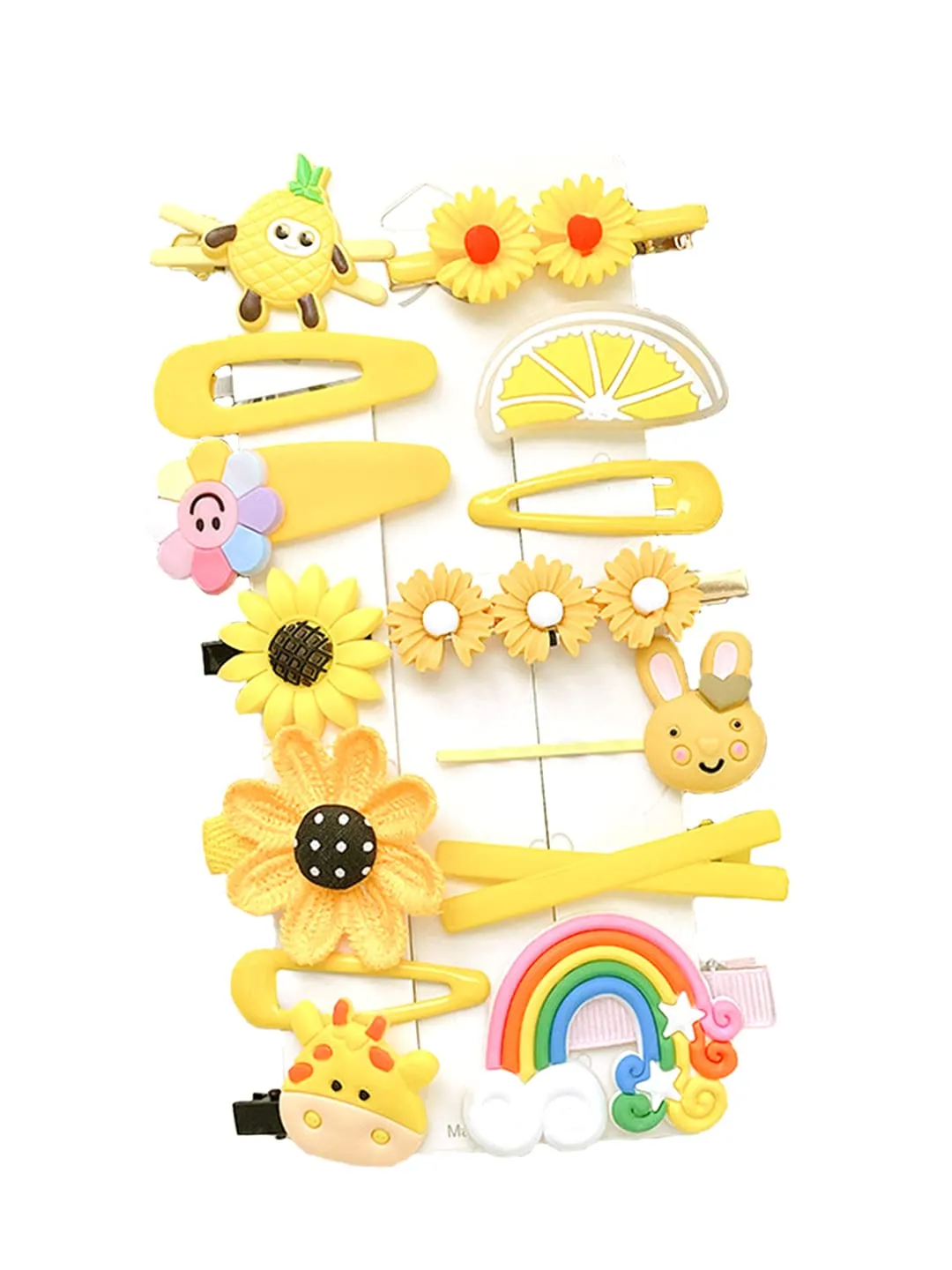 Melbees by Yellow Chimes Hair Clips for Girls Kids Hair Clip Hair Accessories For Girls Cute Characters Pretty Tiny Hair Clips for Baby Girls 14 Pcs Yellow Alligator Clips for Baby Hair Clips For Kids