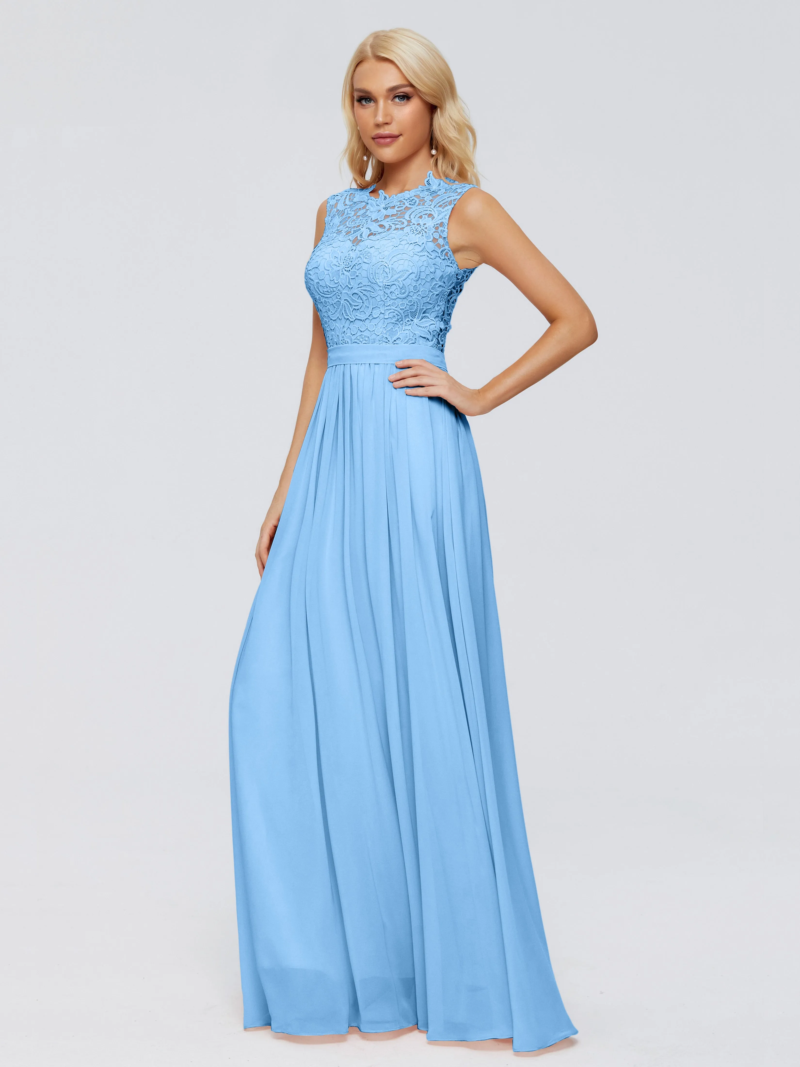 Melody Elegant Bateau Chiffon Bridesmaid Dresses