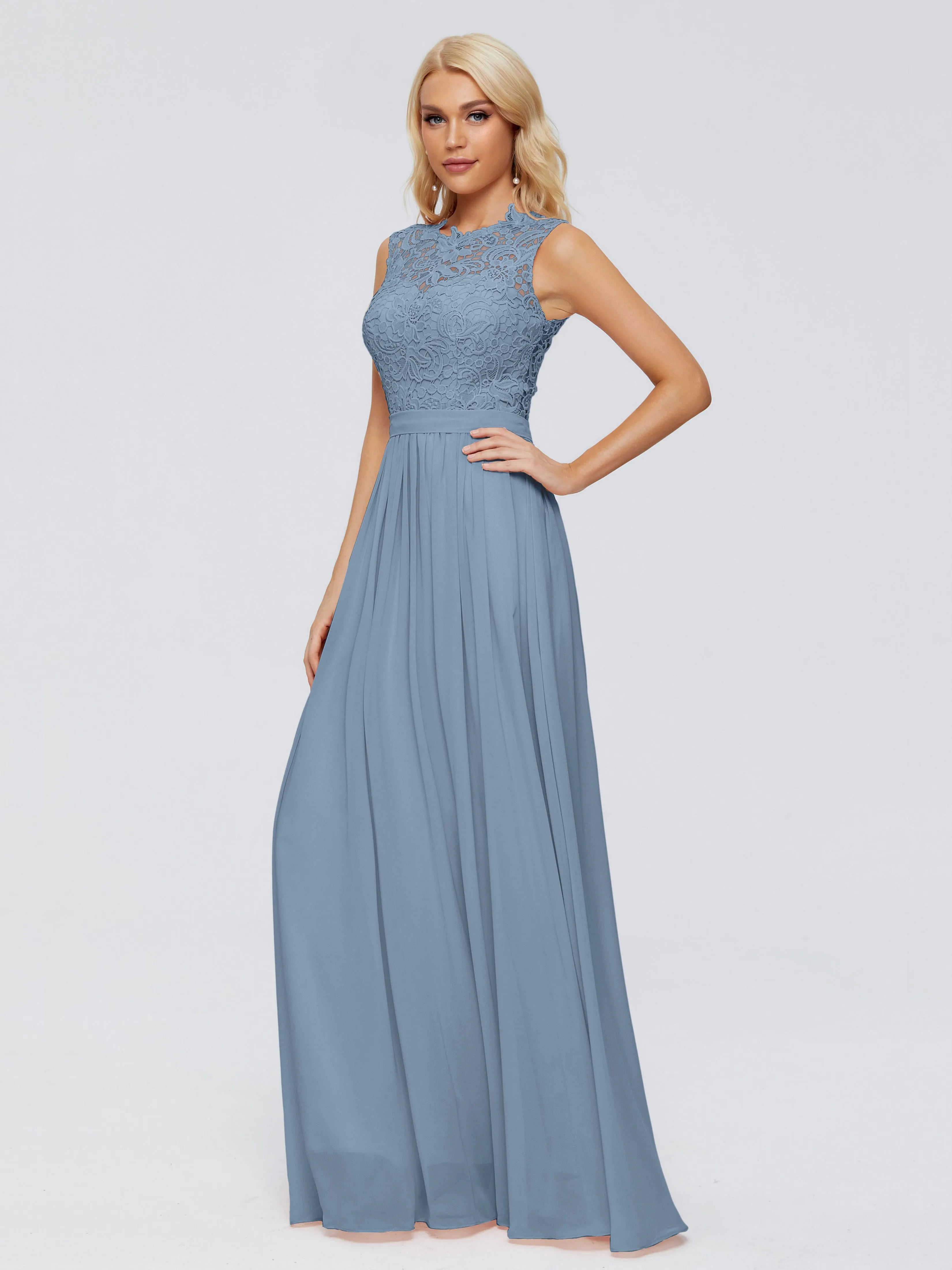 Melody Elegant Bateau Chiffon Bridesmaid Dresses