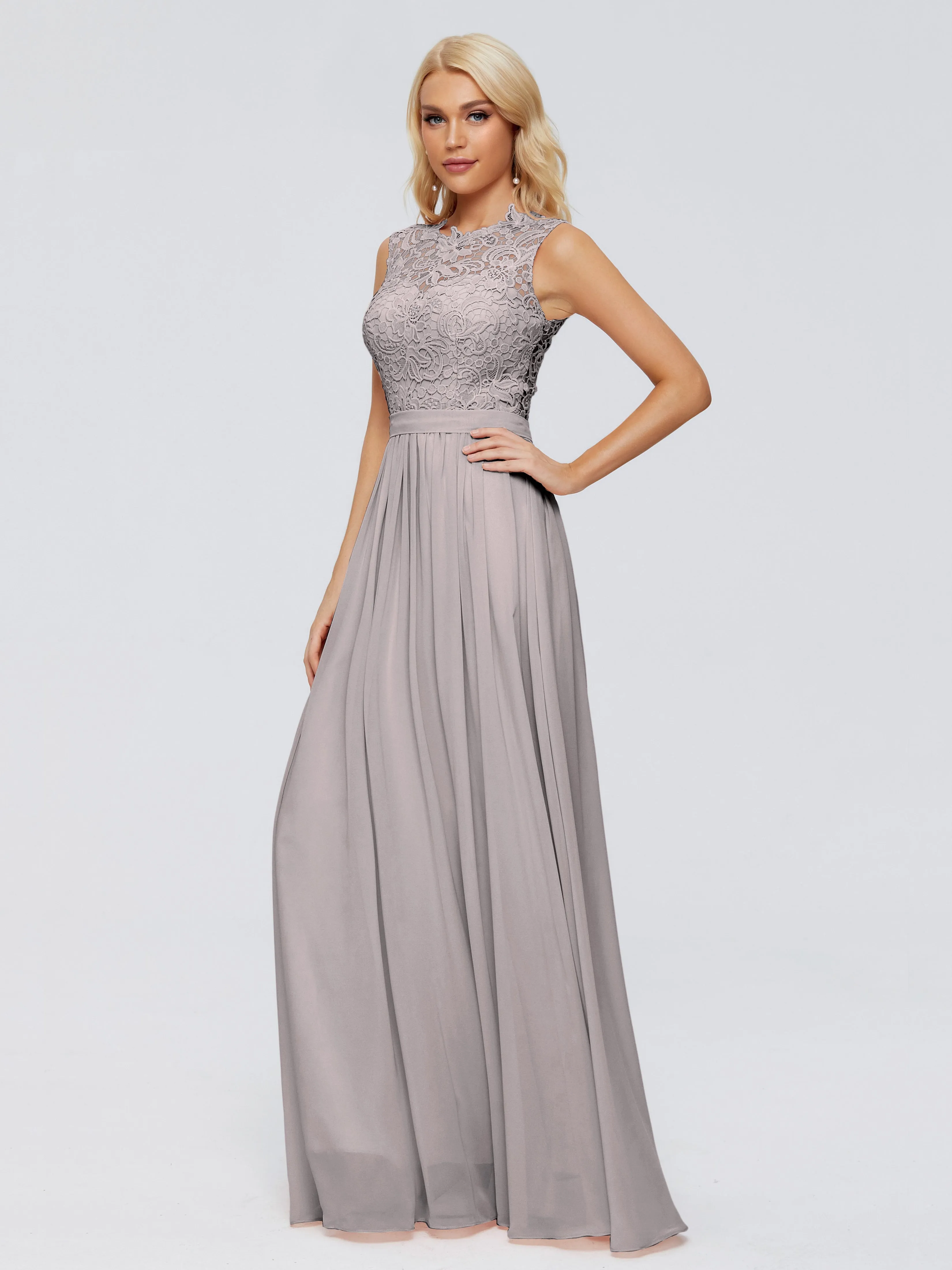 Melody Elegant Bateau Chiffon Bridesmaid Dresses