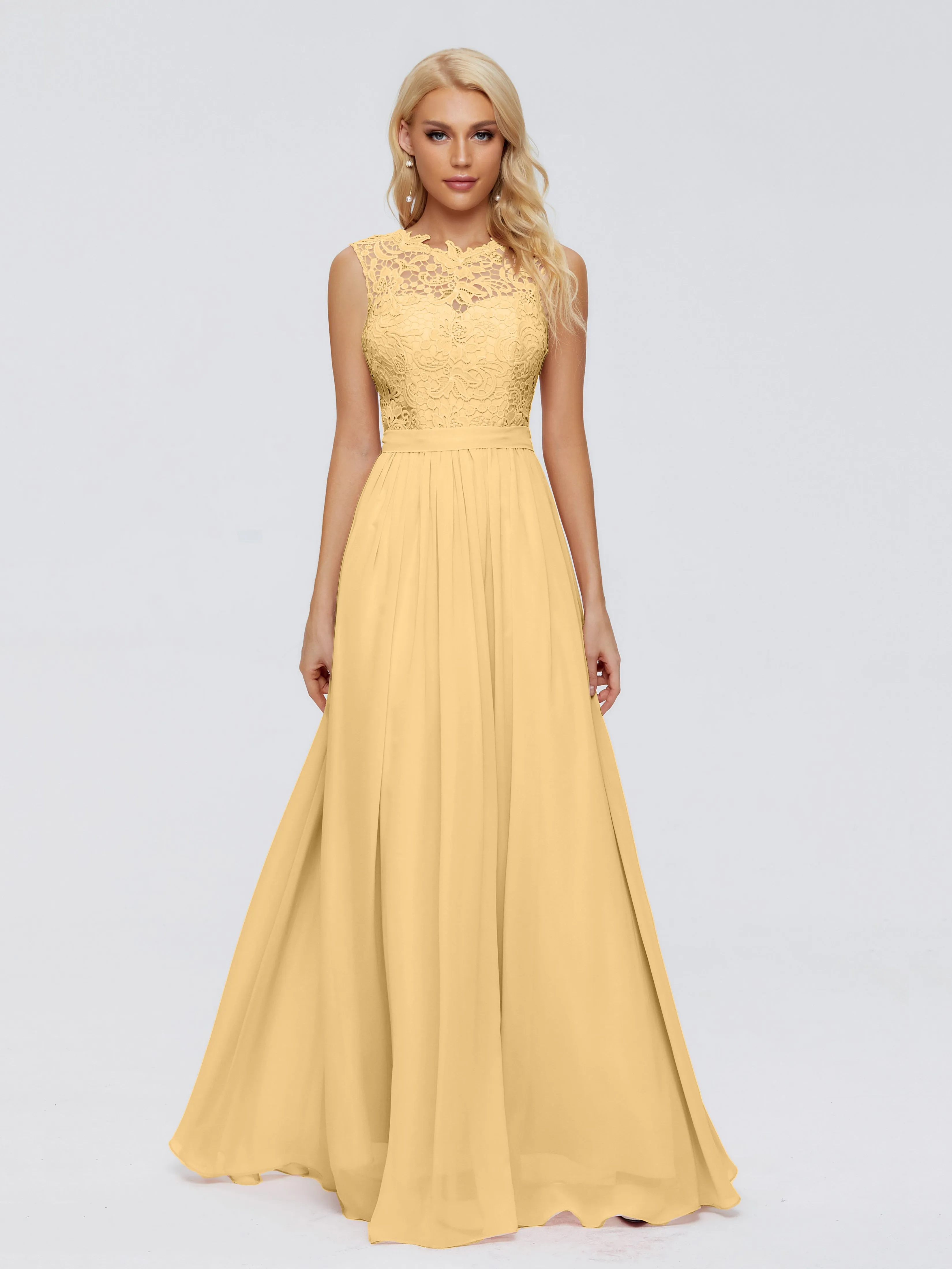 Melody Elegant Bateau Chiffon Bridesmaid Dresses