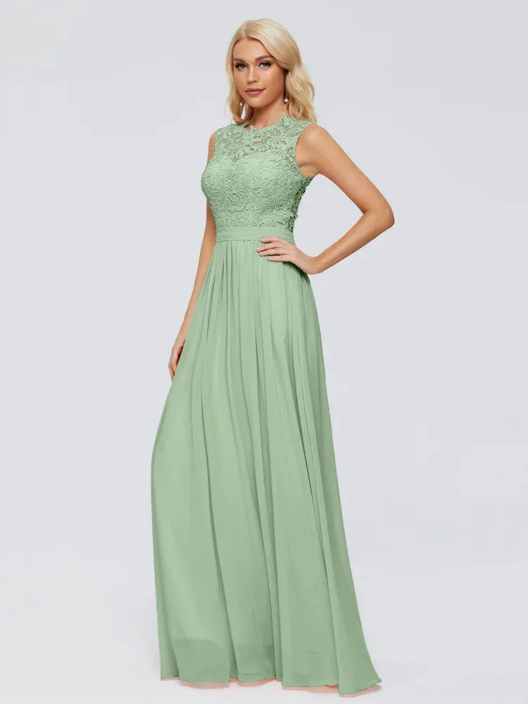 Melody Elegant Bateau Chiffon Bridesmaid Dresses