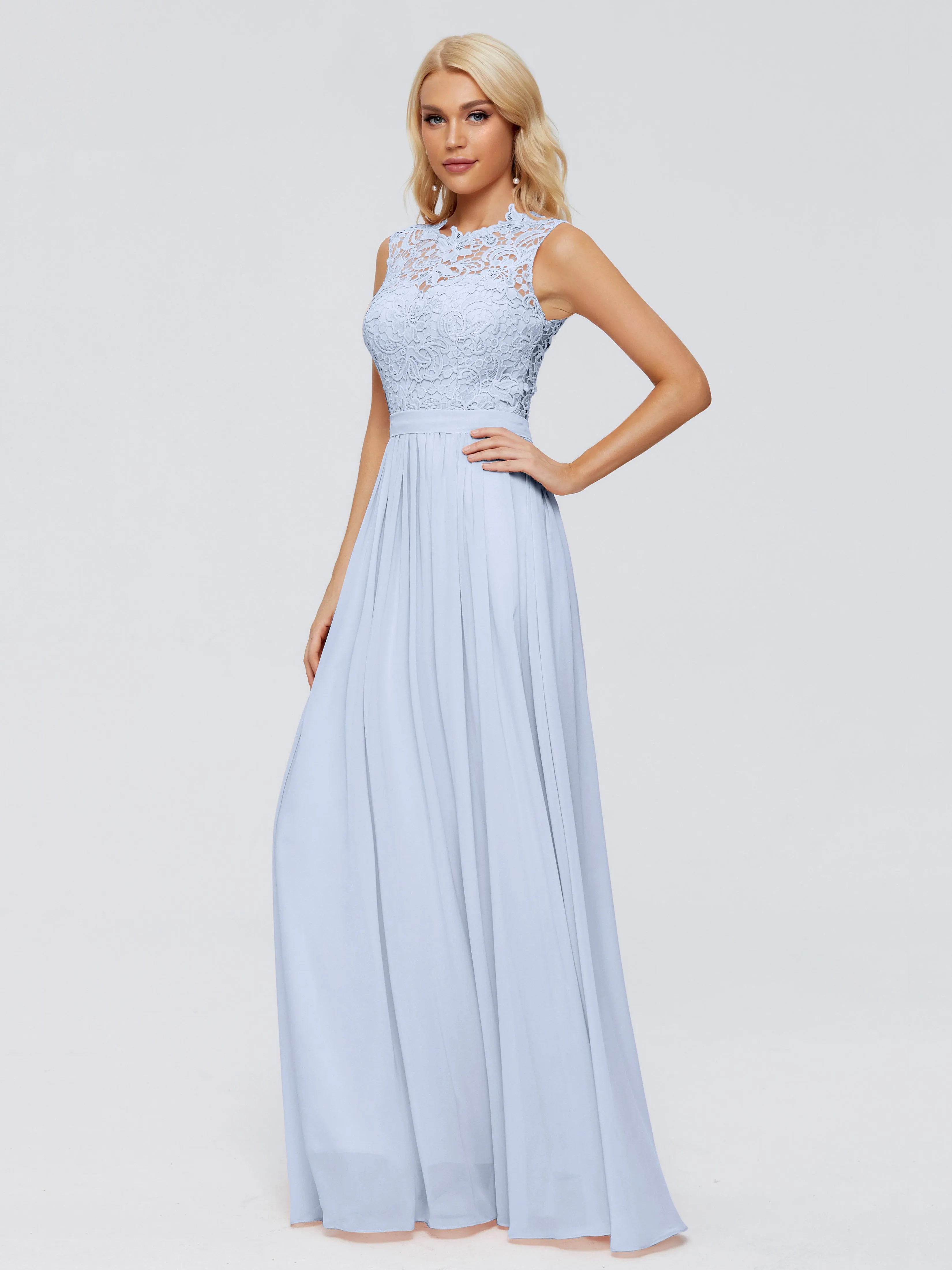 Melody Elegant Bateau Chiffon Bridesmaid Dresses