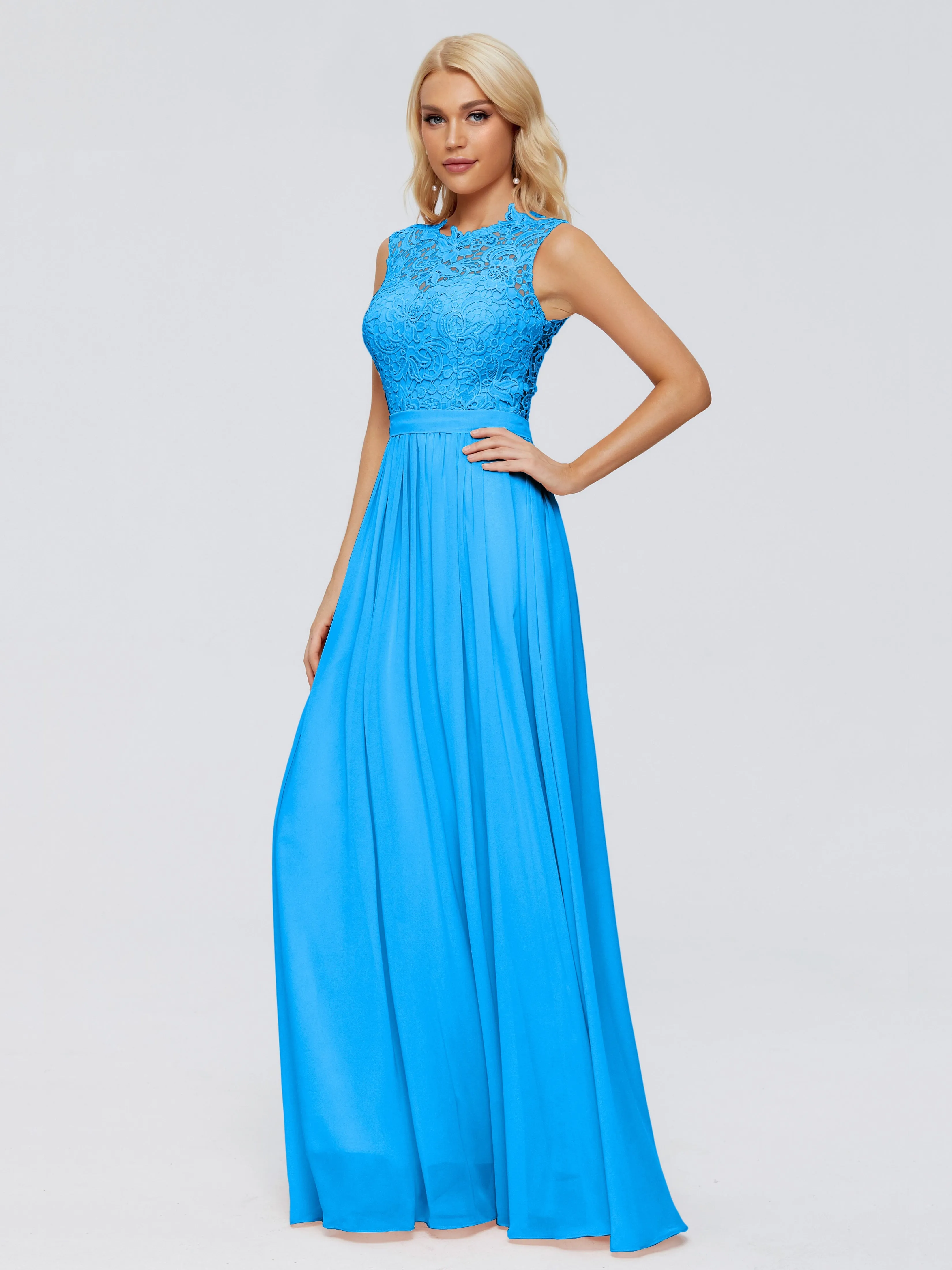 Melody Elegant Bateau Chiffon Bridesmaid Dresses