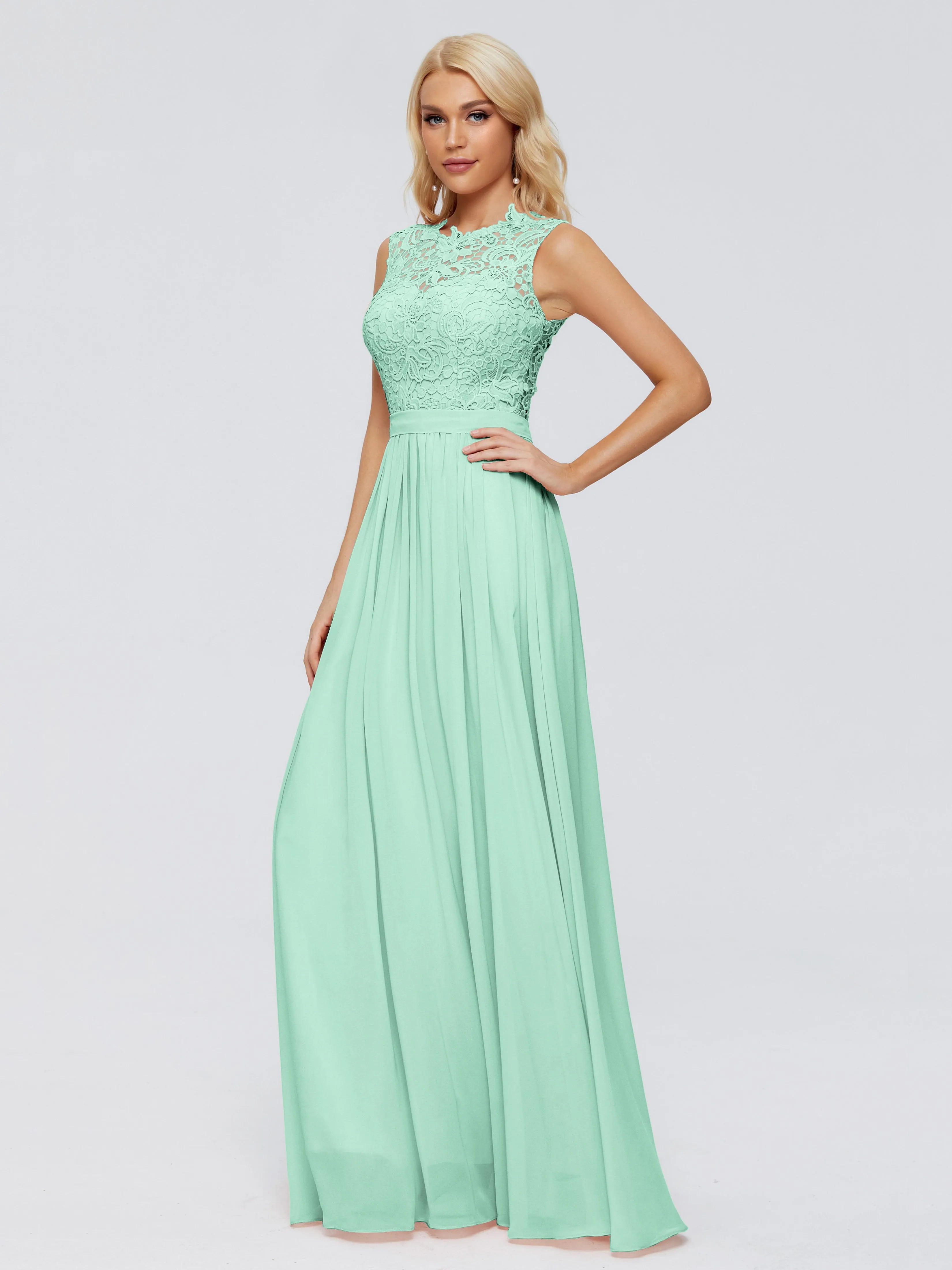 Melody Elegant Bateau Chiffon Bridesmaid Dresses