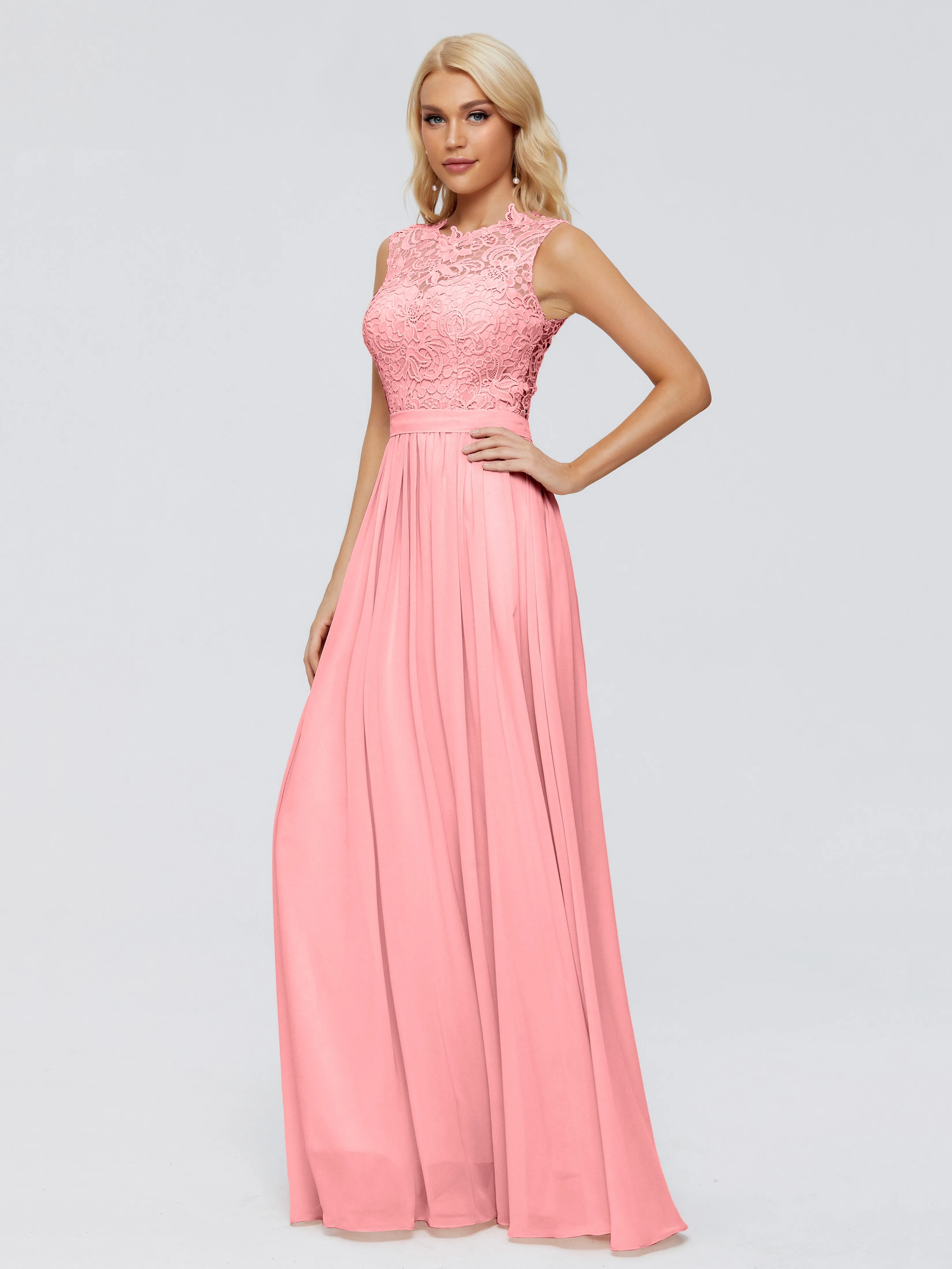 Melody Elegant Bateau Chiffon Bridesmaid Dresses