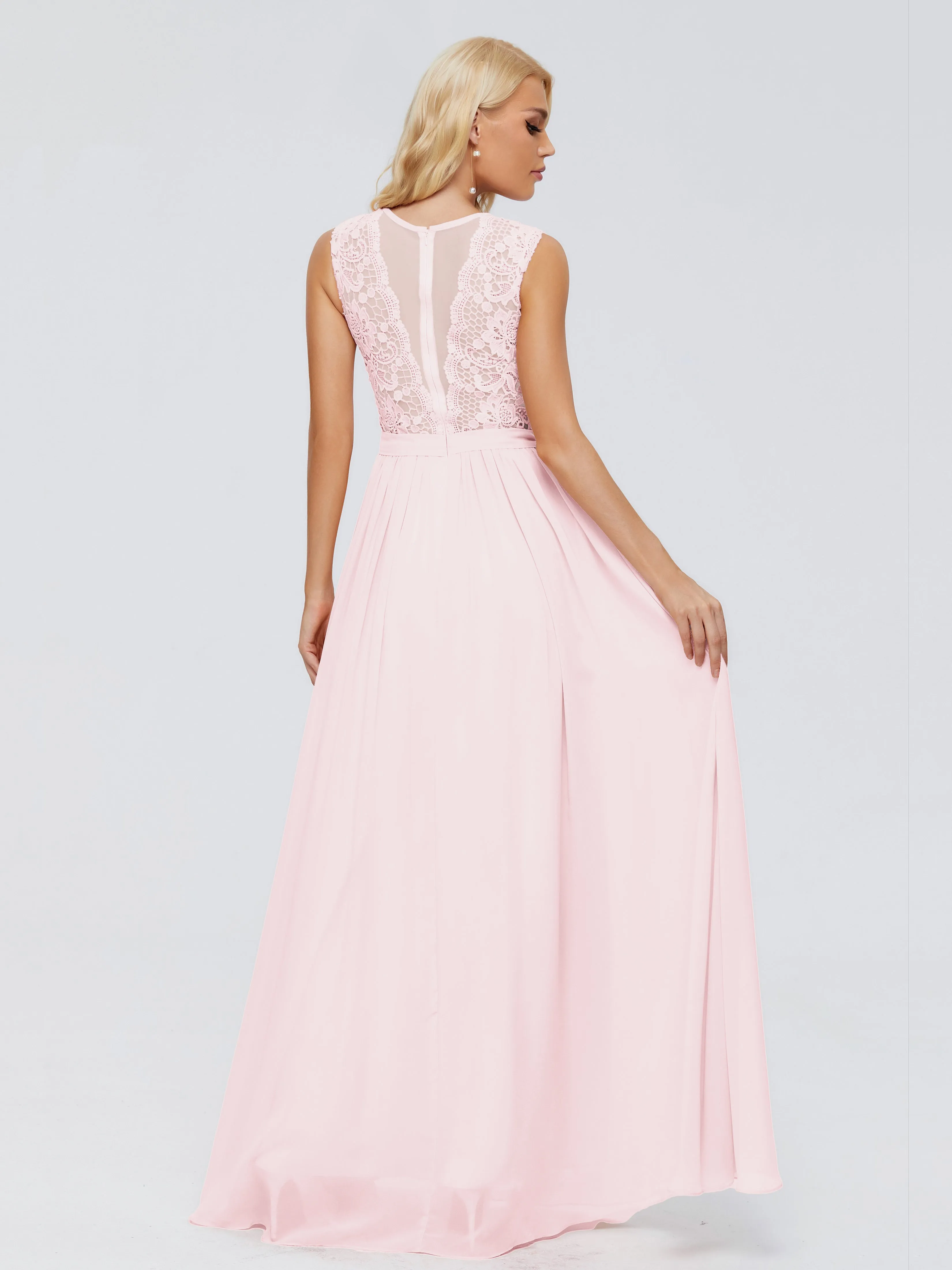 Melody Elegant Bateau Chiffon Bridesmaid Dresses