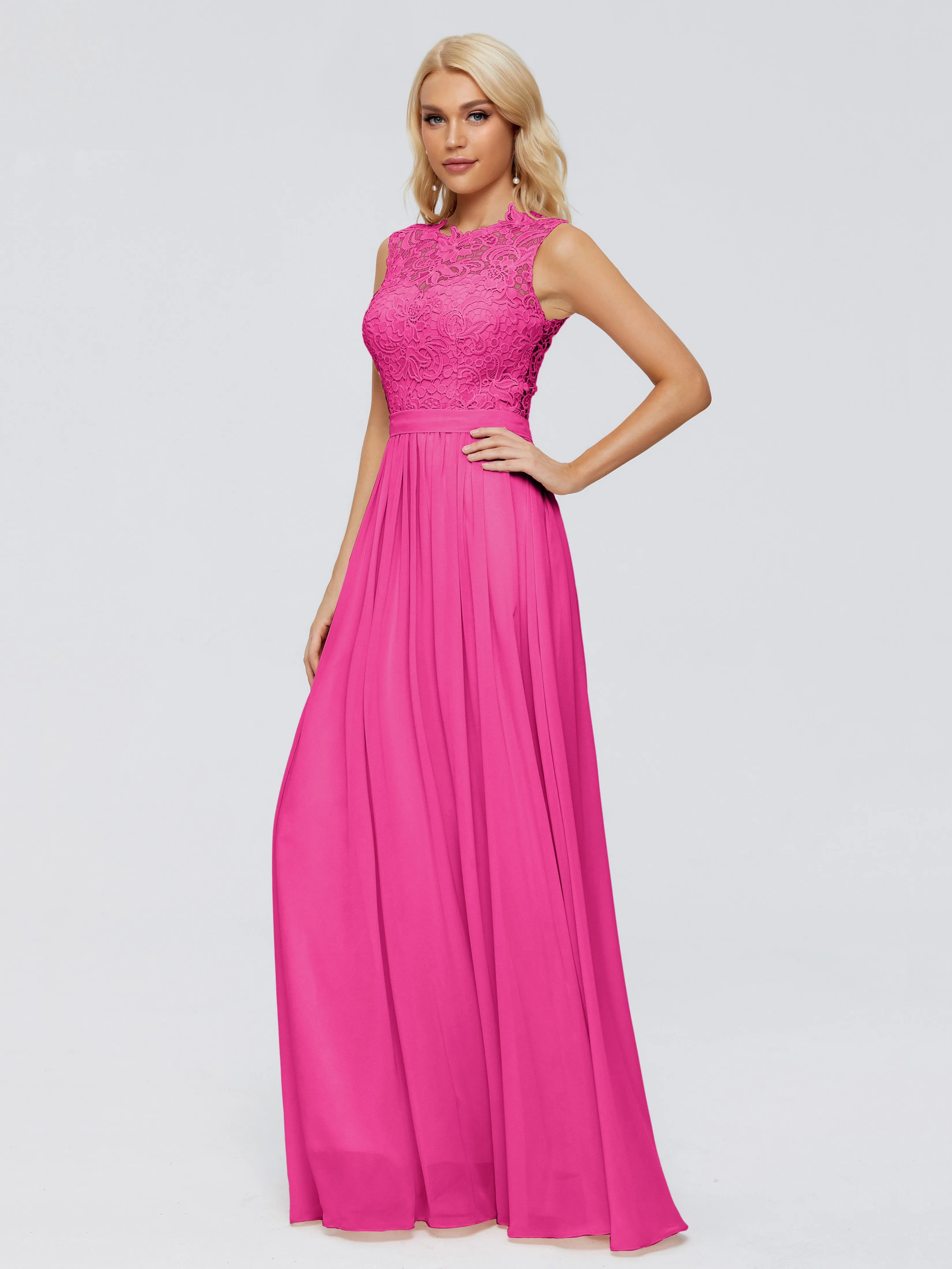 Melody Elegant Bateau Chiffon Bridesmaid Dresses