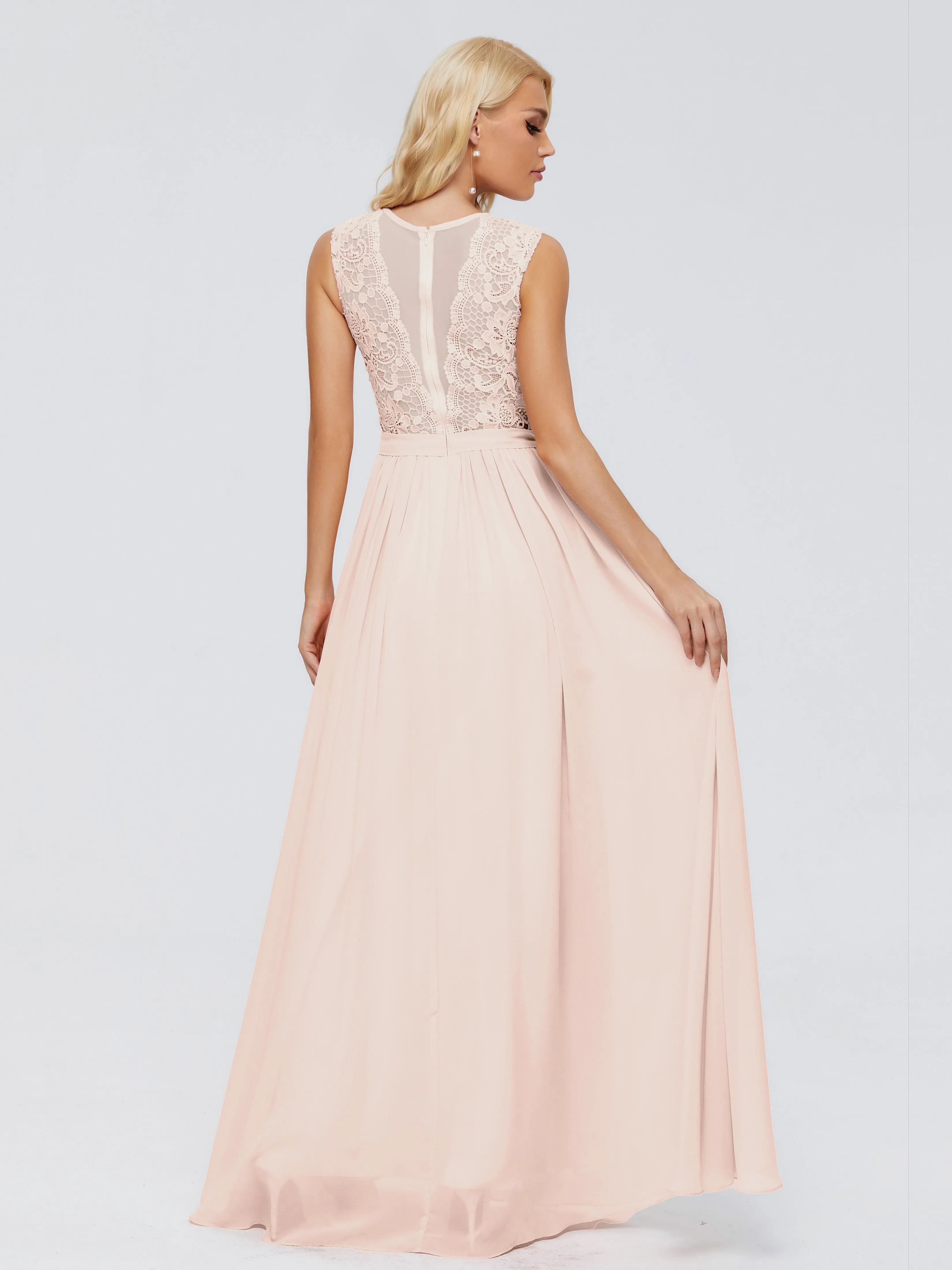 Melody Elegant Bateau Chiffon Bridesmaid Dresses