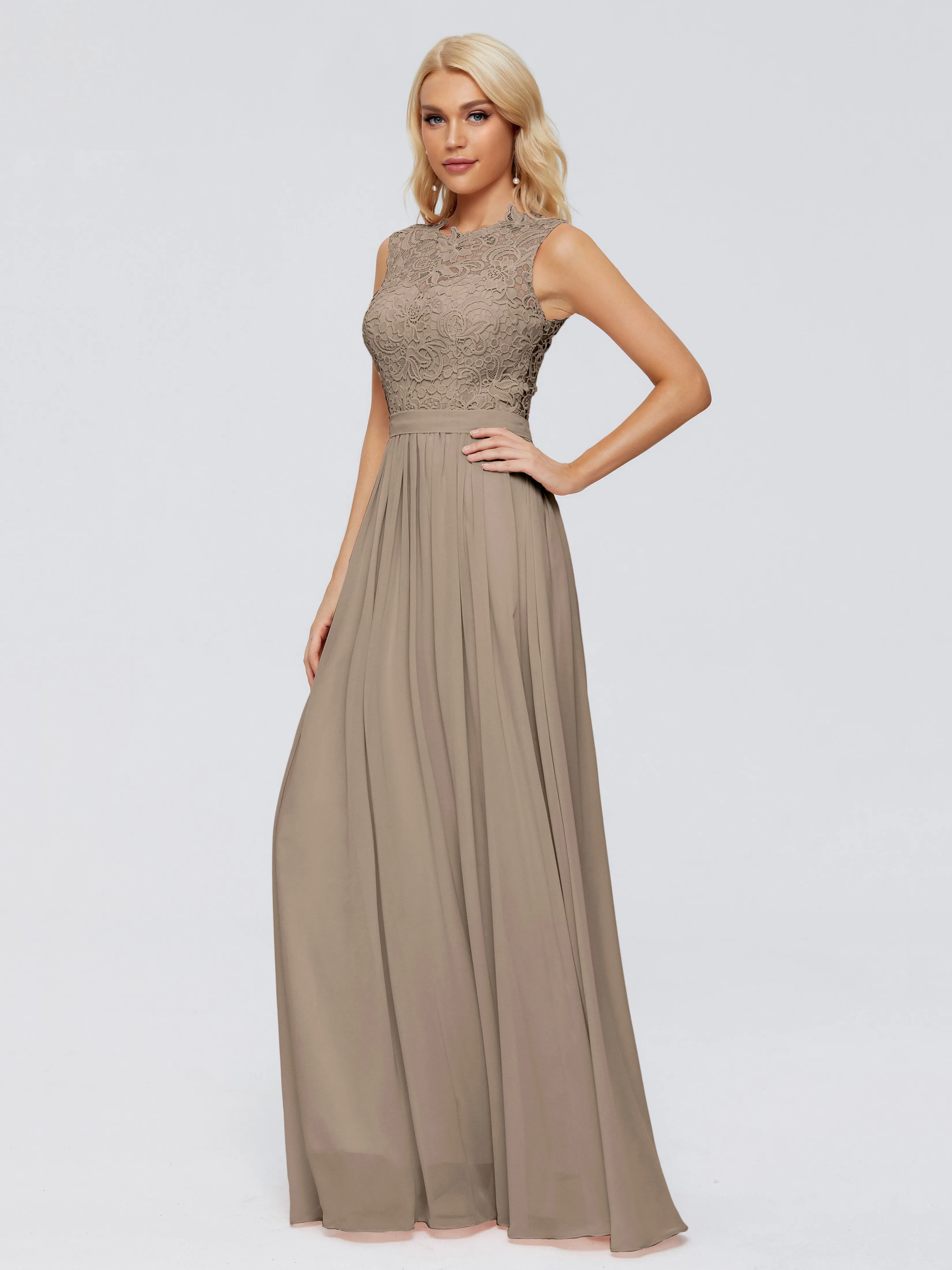 Melody Elegant Bateau Chiffon Bridesmaid Dresses