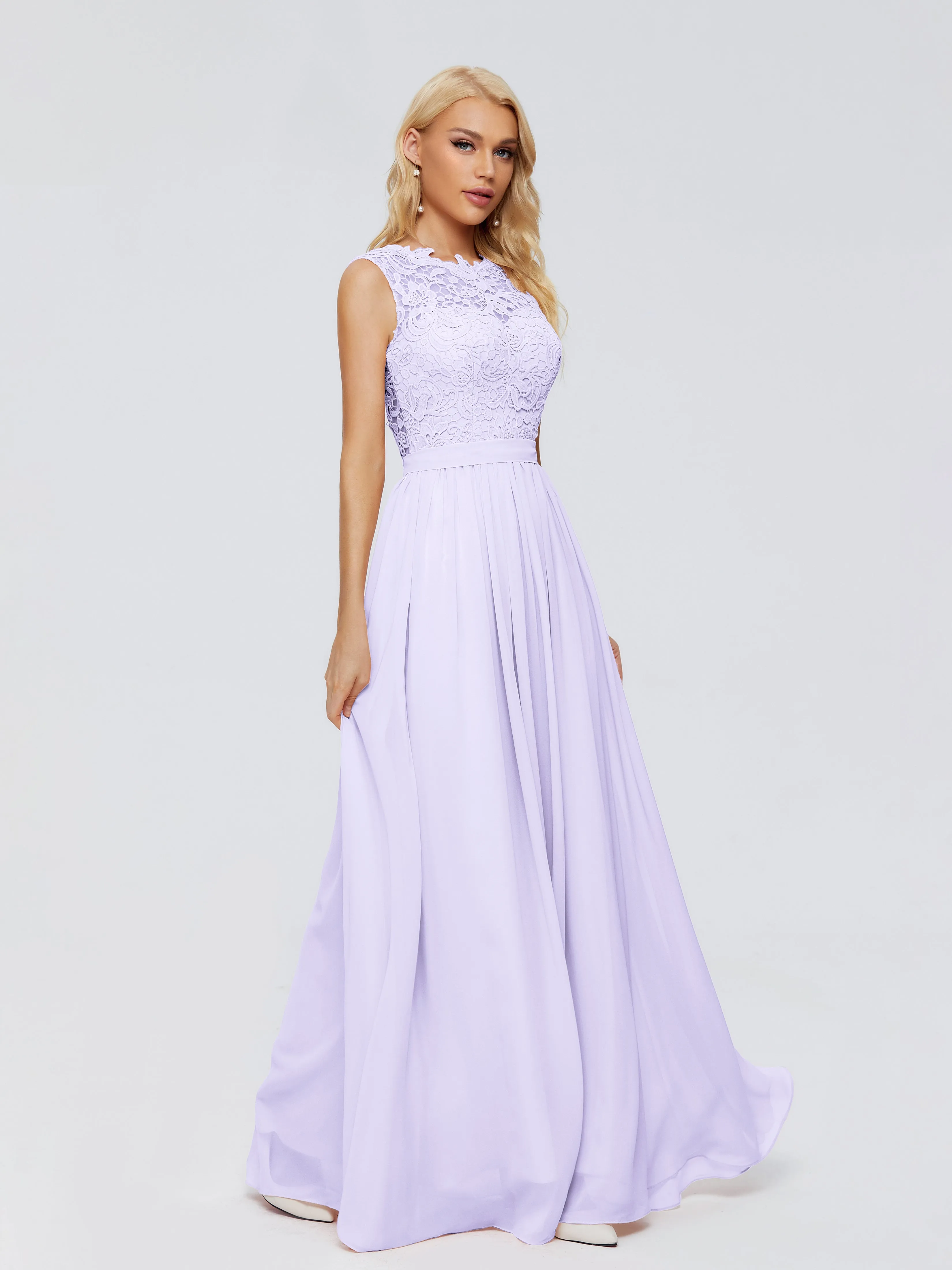 Melody Elegant Bateau Chiffon Bridesmaid Dresses