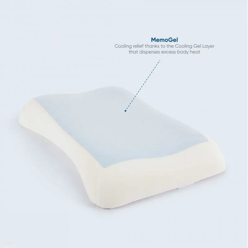 MemoGel Curved Pillow Contour Comfort and Support with Cool Gel Layer