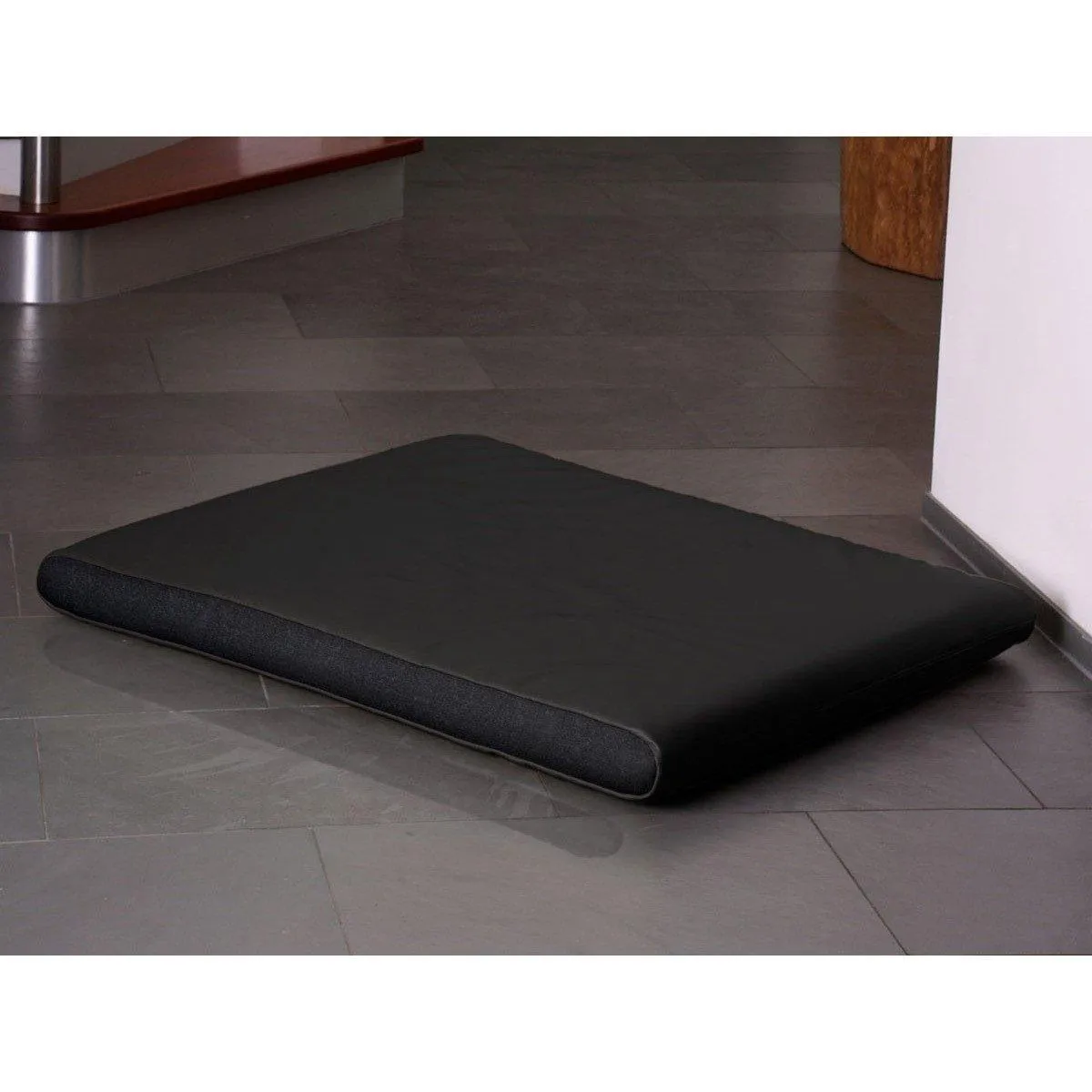 Memory Foam Dog Mattress in Black Faux Leather