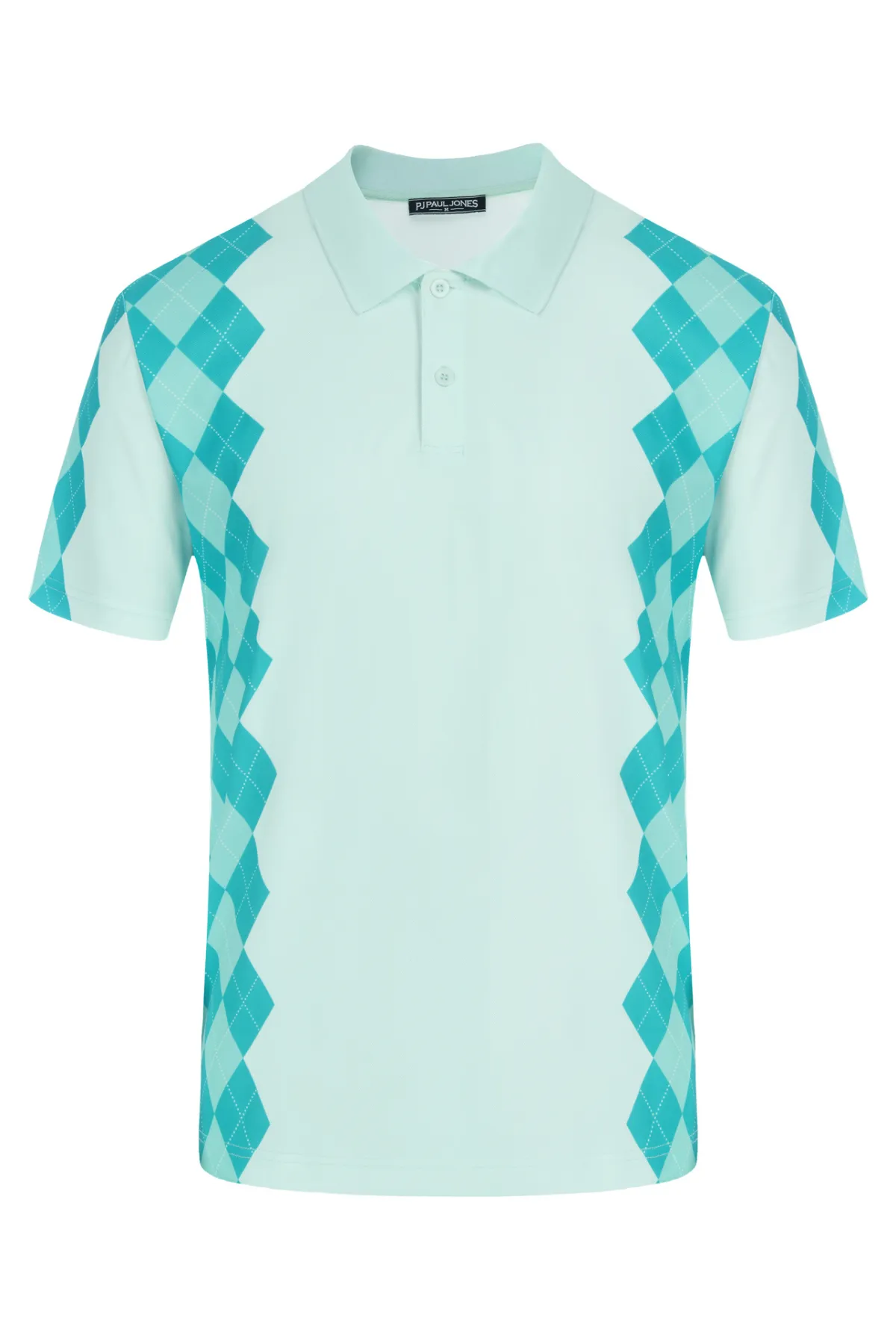 Men Argyle Polo Shirt Moisture Wicking Contrast Tennis Golf Pullover Shirts for Summer