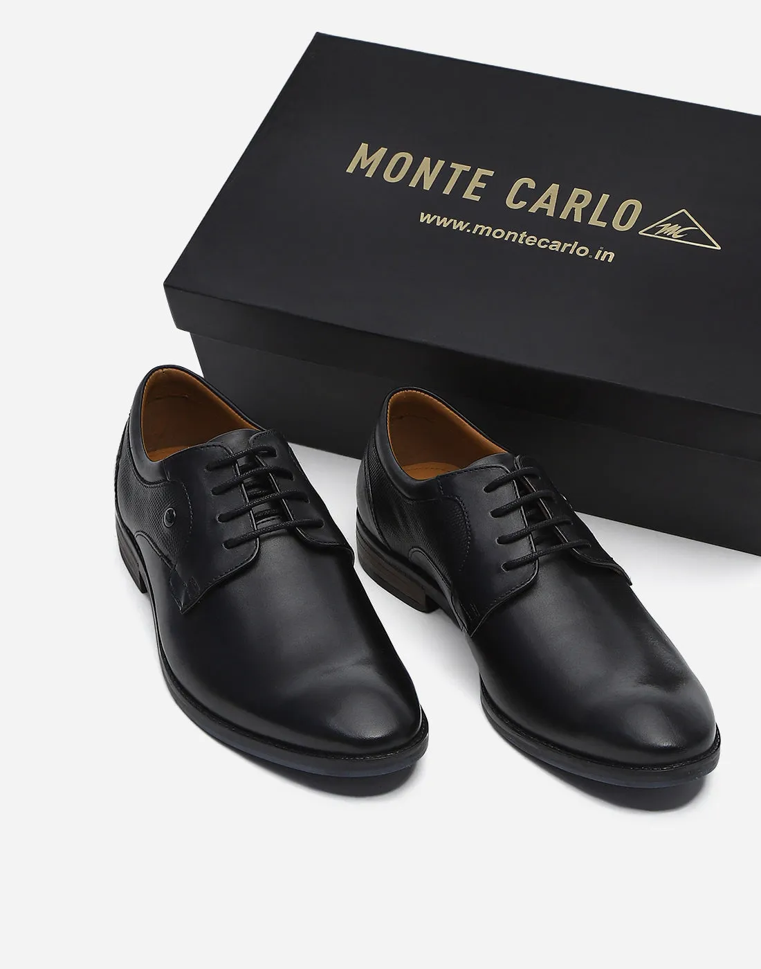 Men Black Lace Up Genuine Leather Formal Derby