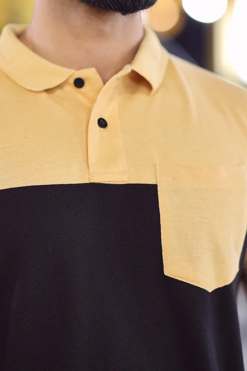 Men Collared Polo Shirt Yellow