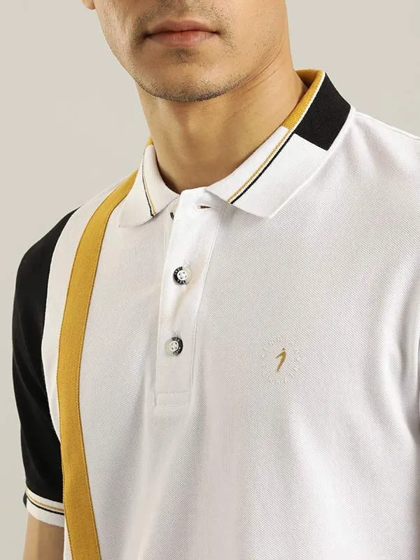 Men Color Block Polo T-Shirt