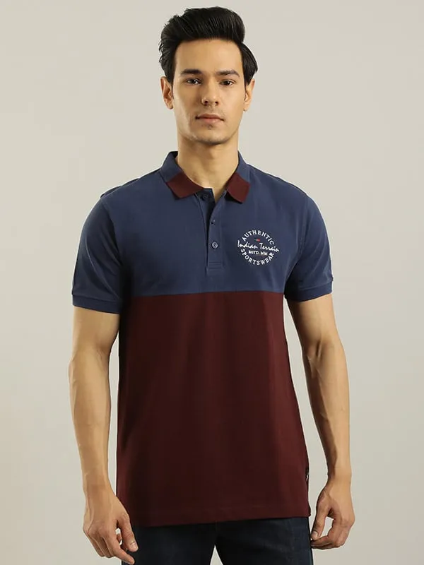 Men Color Block Polo T-Shirt