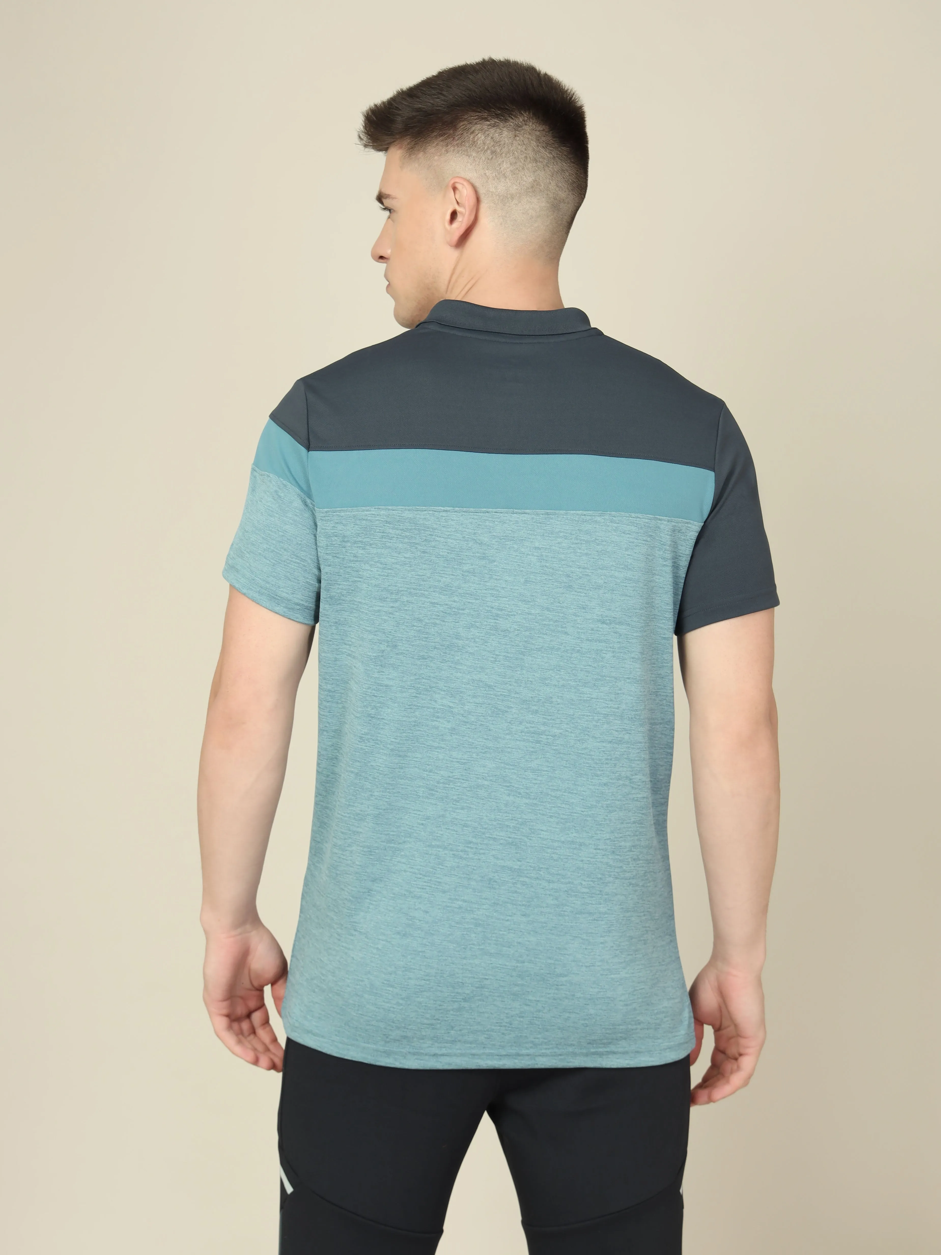 Men Colorblock Slim Fit Polo T-shirt with DOUBLE COOL