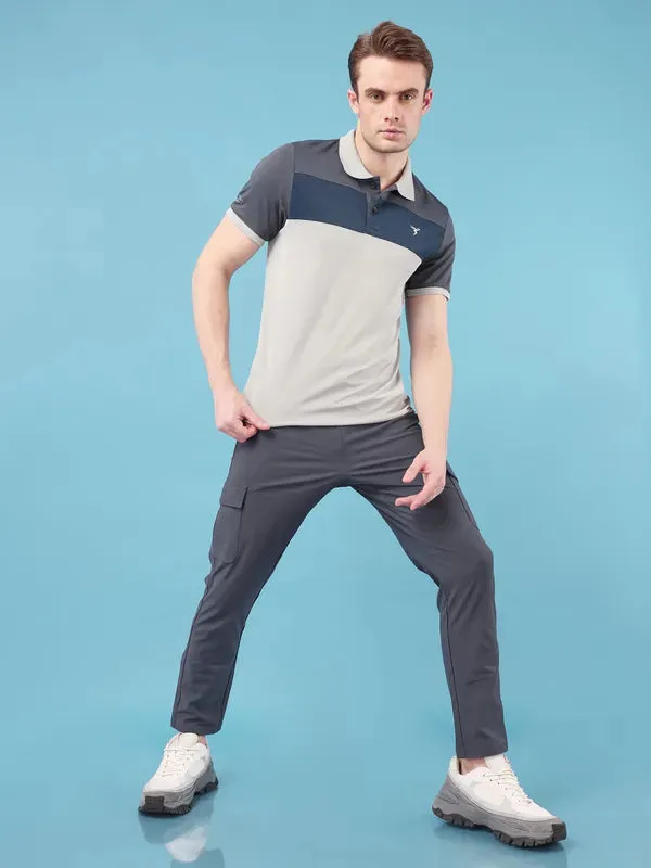 Men Colorblock Slim Fit Polo T-shirt with TECHNO COOL 