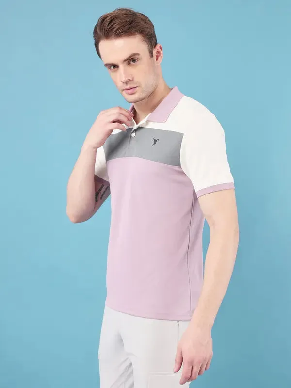 Men Colorblock Slim Fit Polo T-shirt with TECHNO COOL 