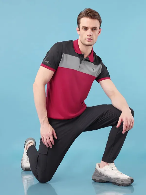 Men Colorblock Slim Fit Polo T-shirt with TECHNO COOL 