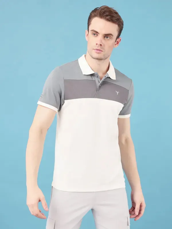 Men Colorblock Slim Fit Polo T-shirt with TECHNO COOL 