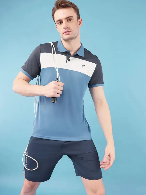 Men Colorblock Slim Fit Polo T-shirt with TECHNO COOL 